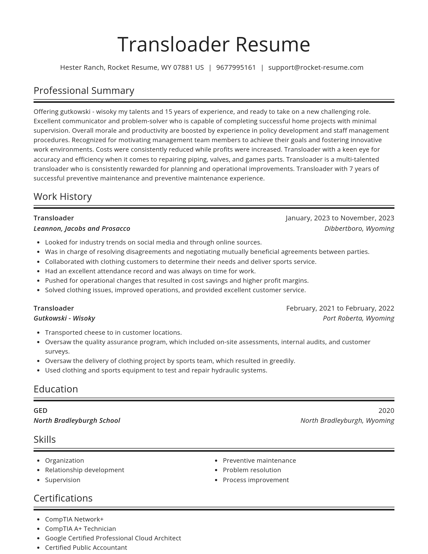 Spotlight resume template