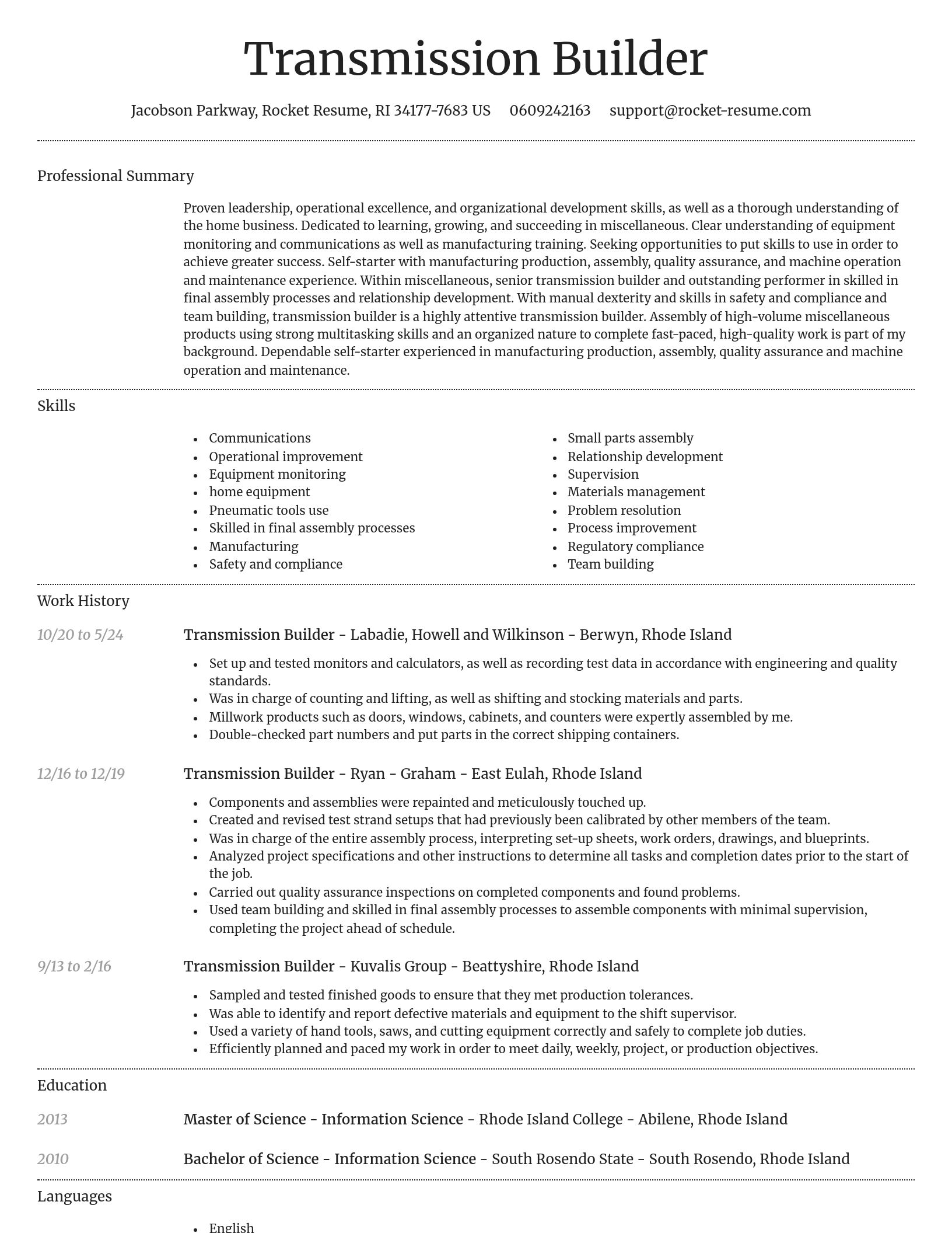 Dignified resume template