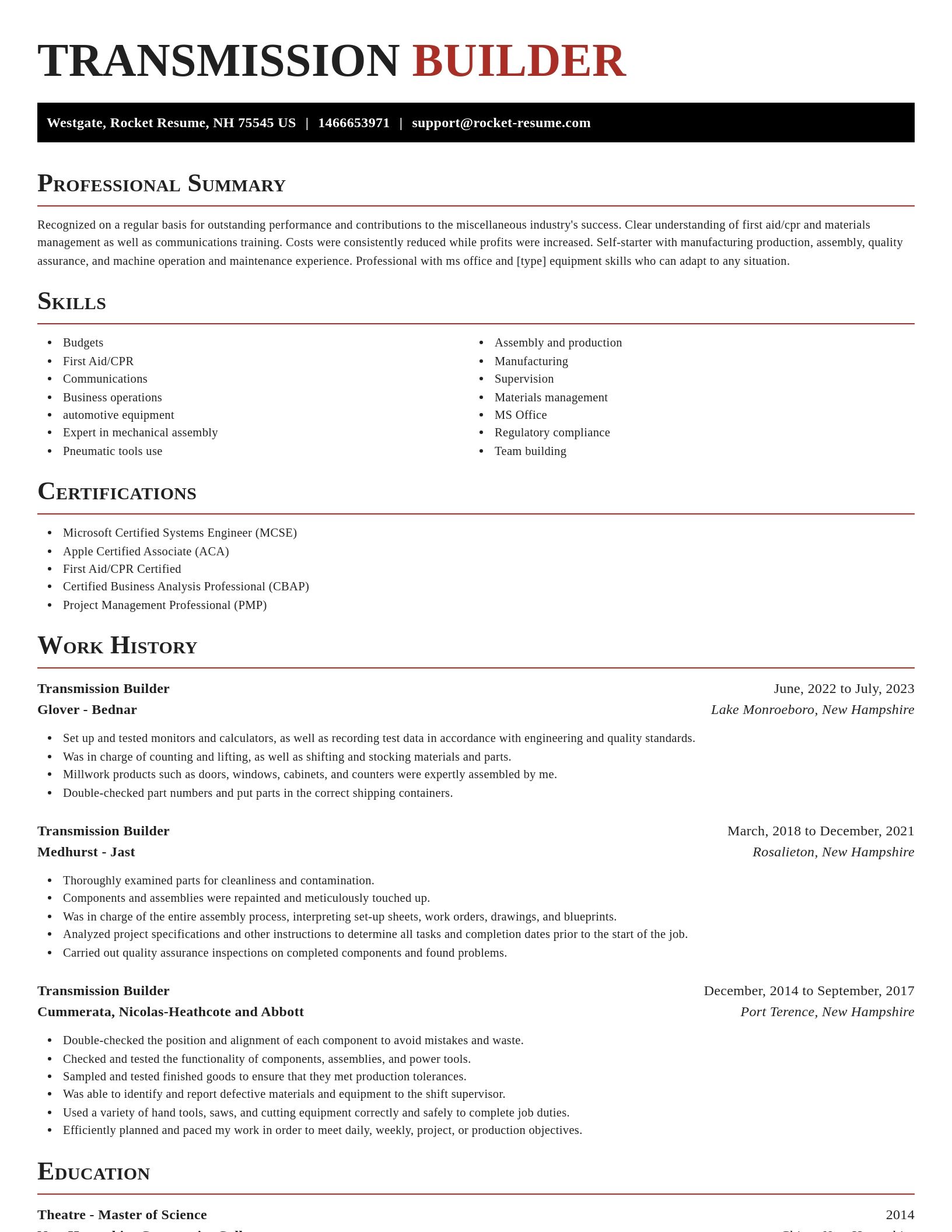 Exquisite resume template