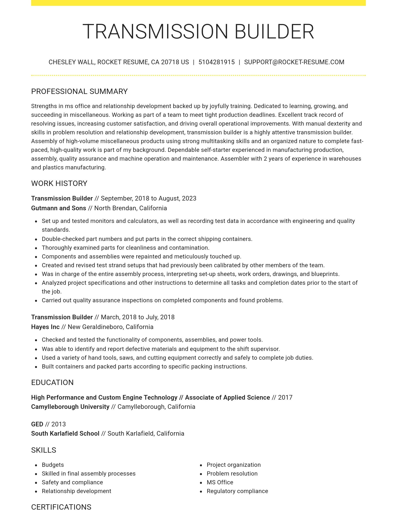 Grand resume template