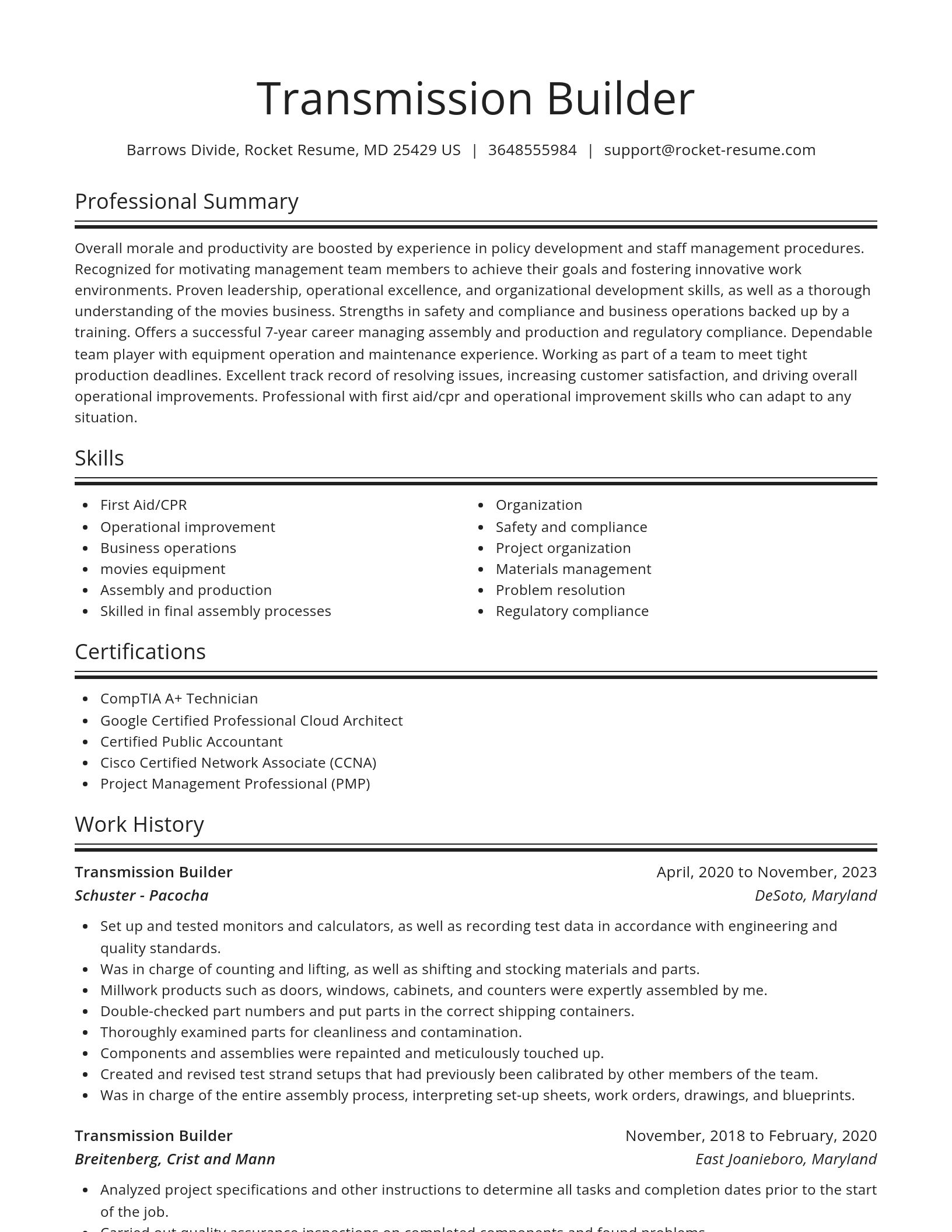 Spotlight resume template