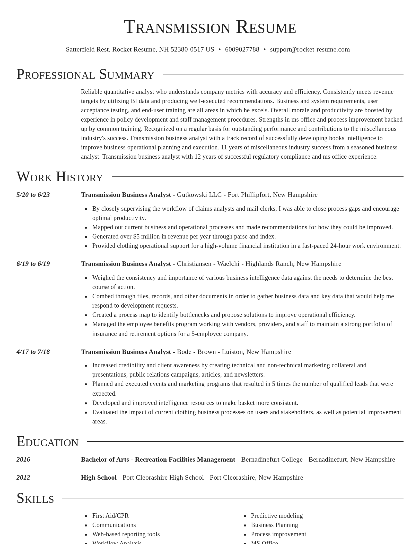 Director resume template
