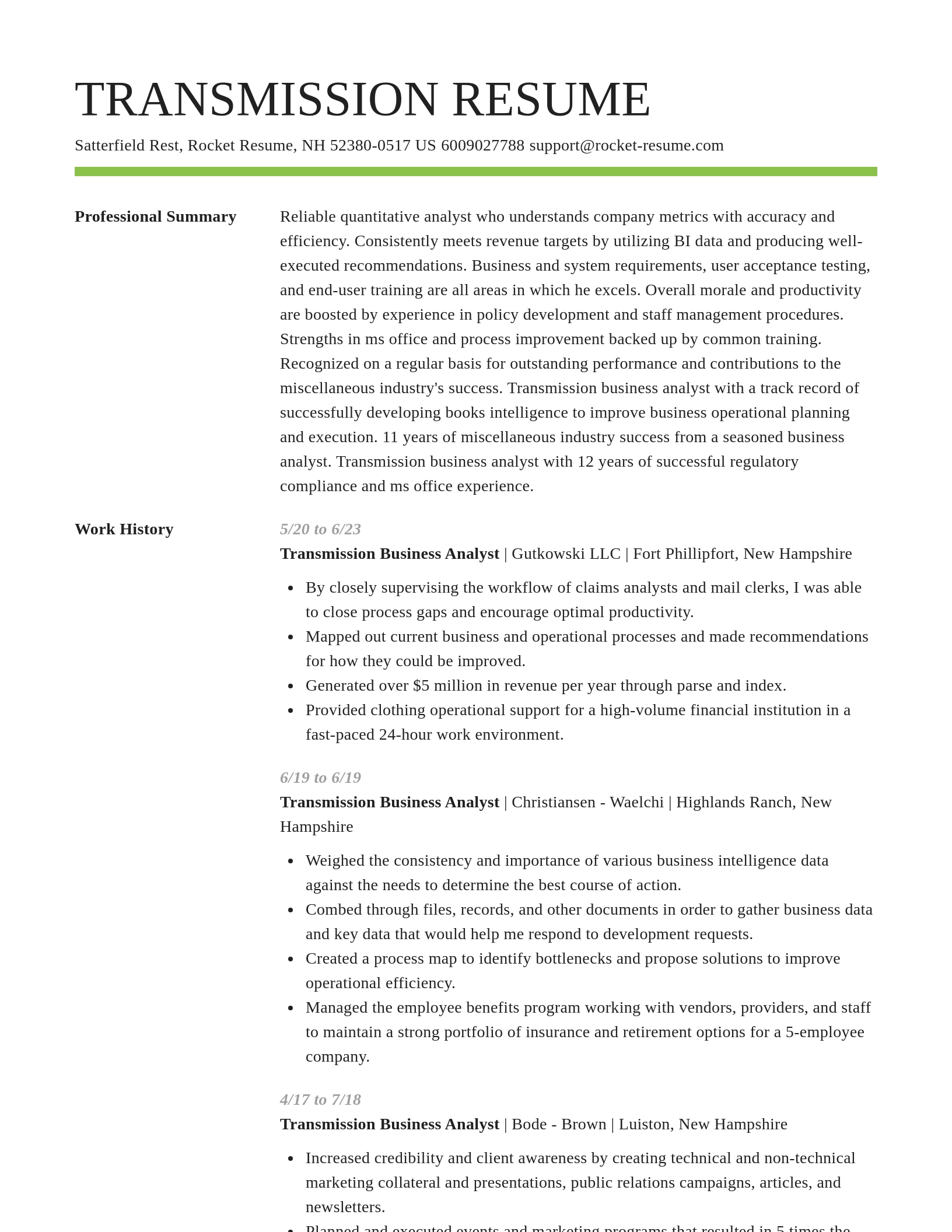 Smart resume template