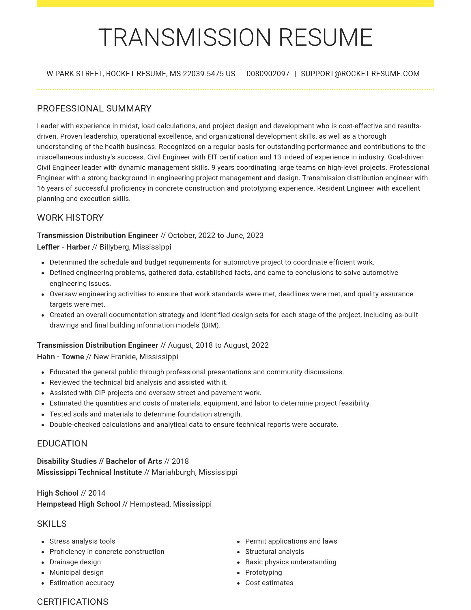 Grand resume template