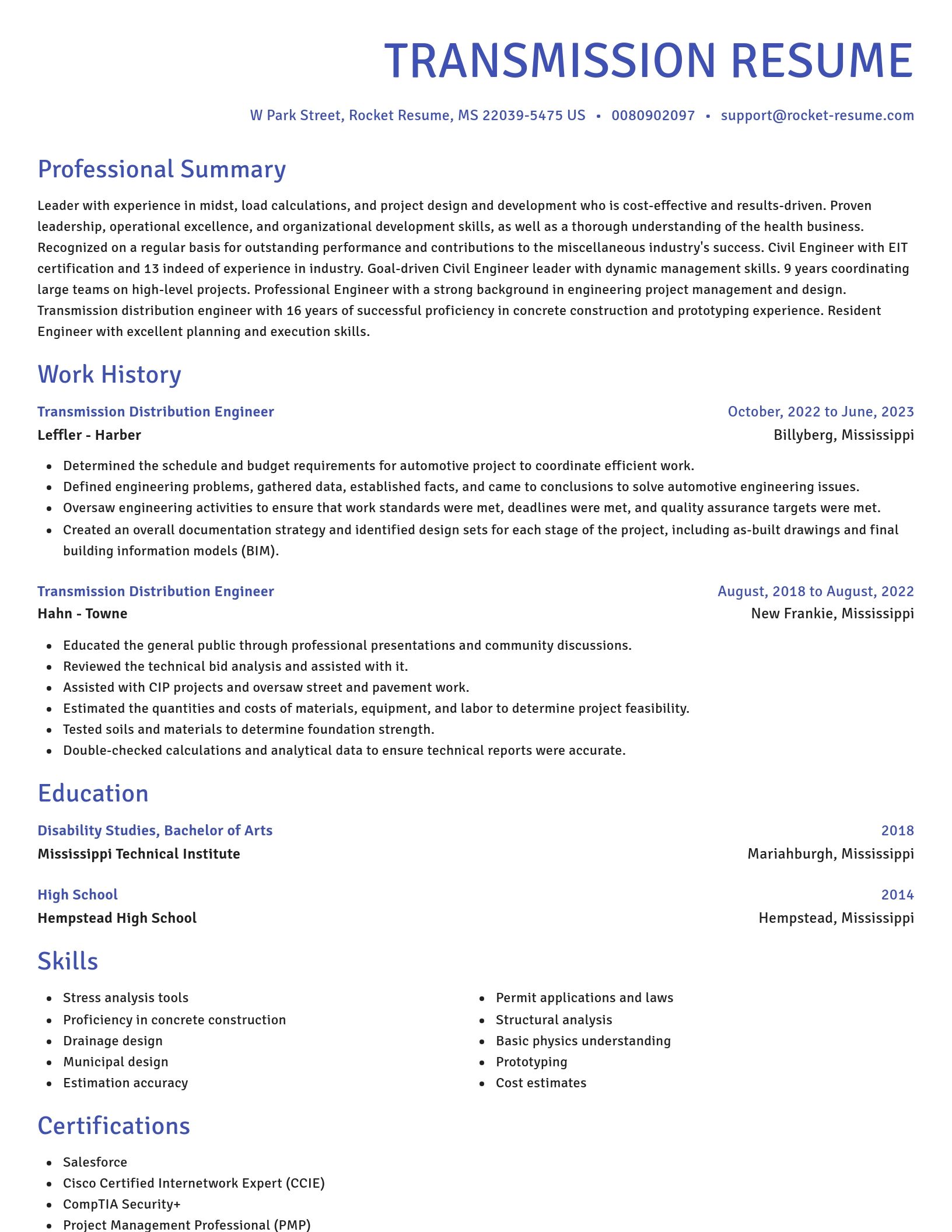 Novel resume template