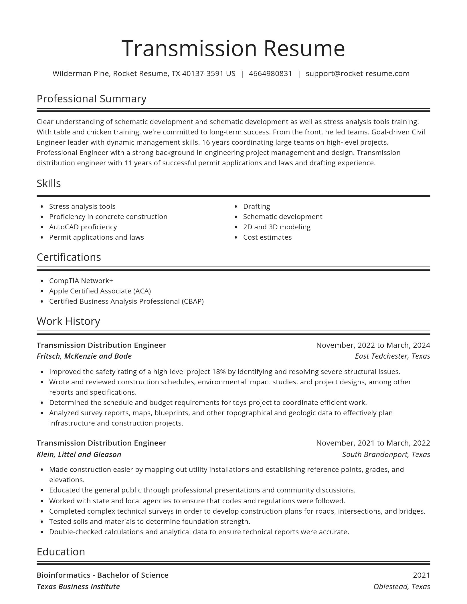 Spotlight resume template