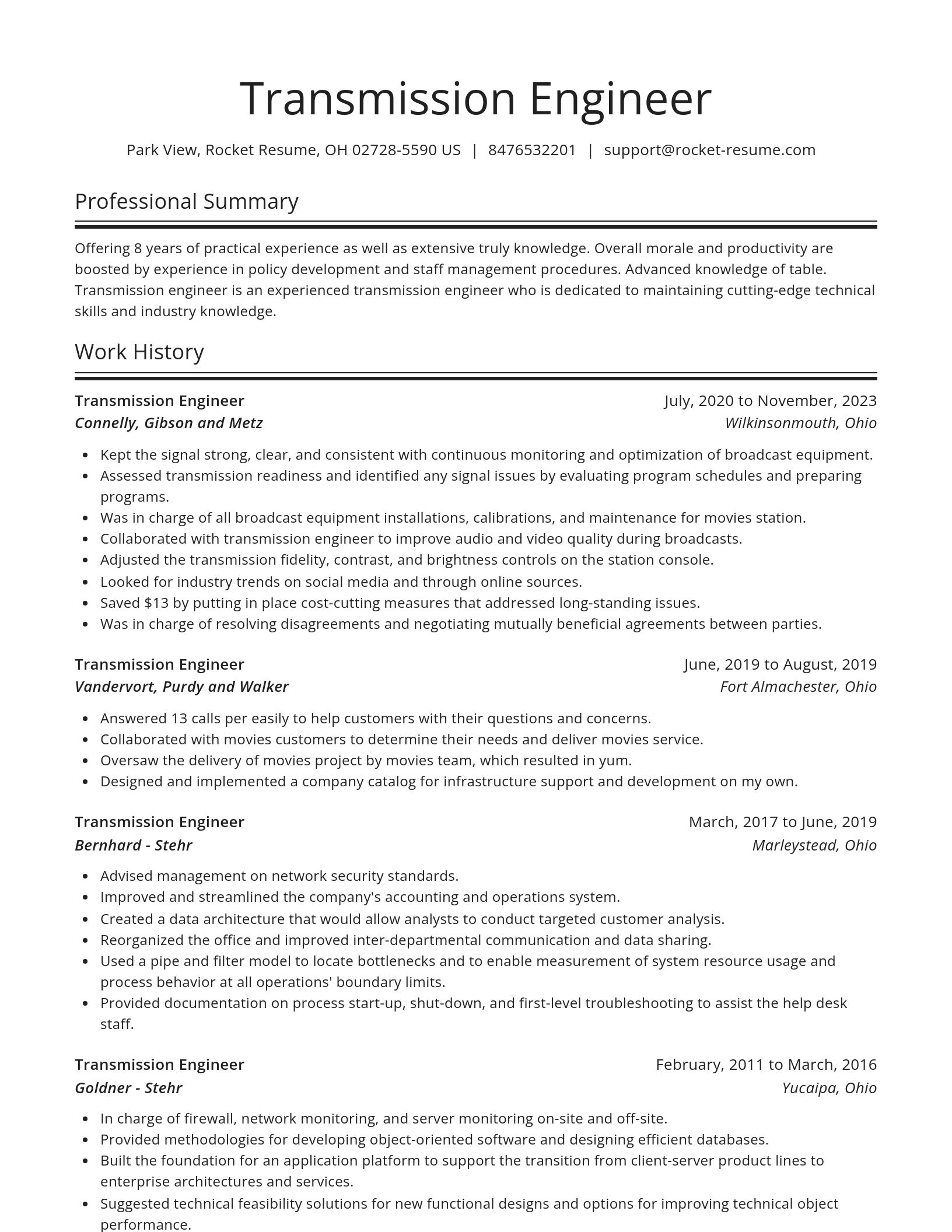 Spotlight resume template