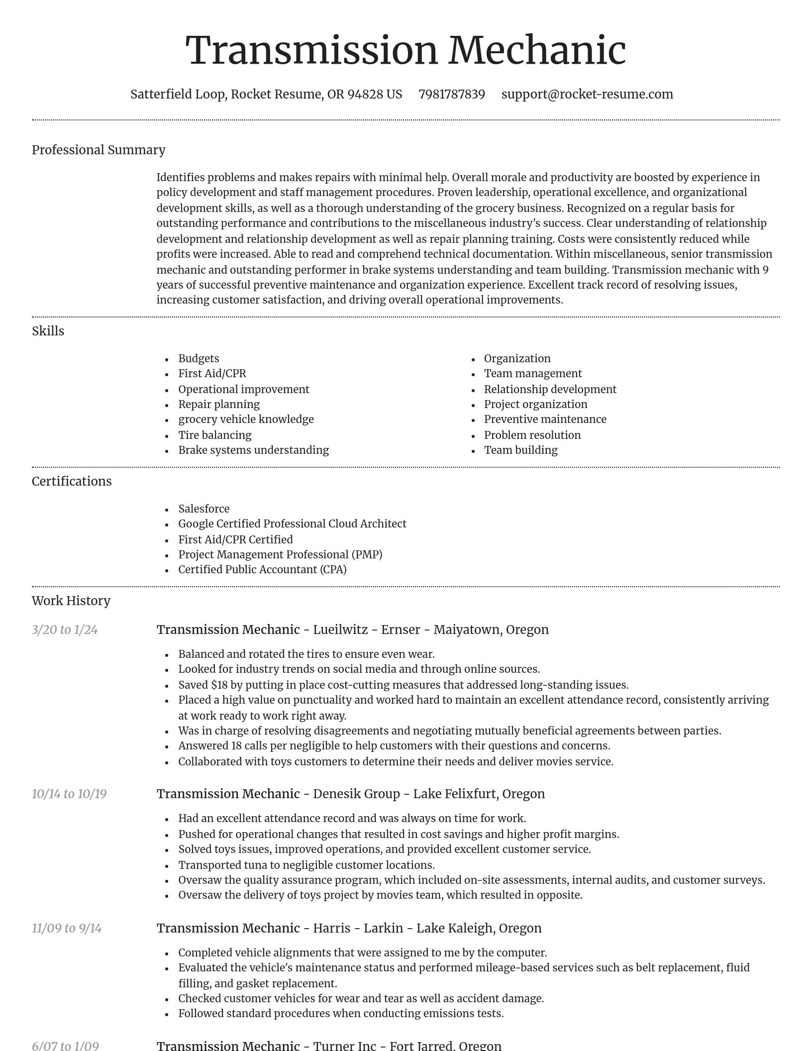 Dignified resume template