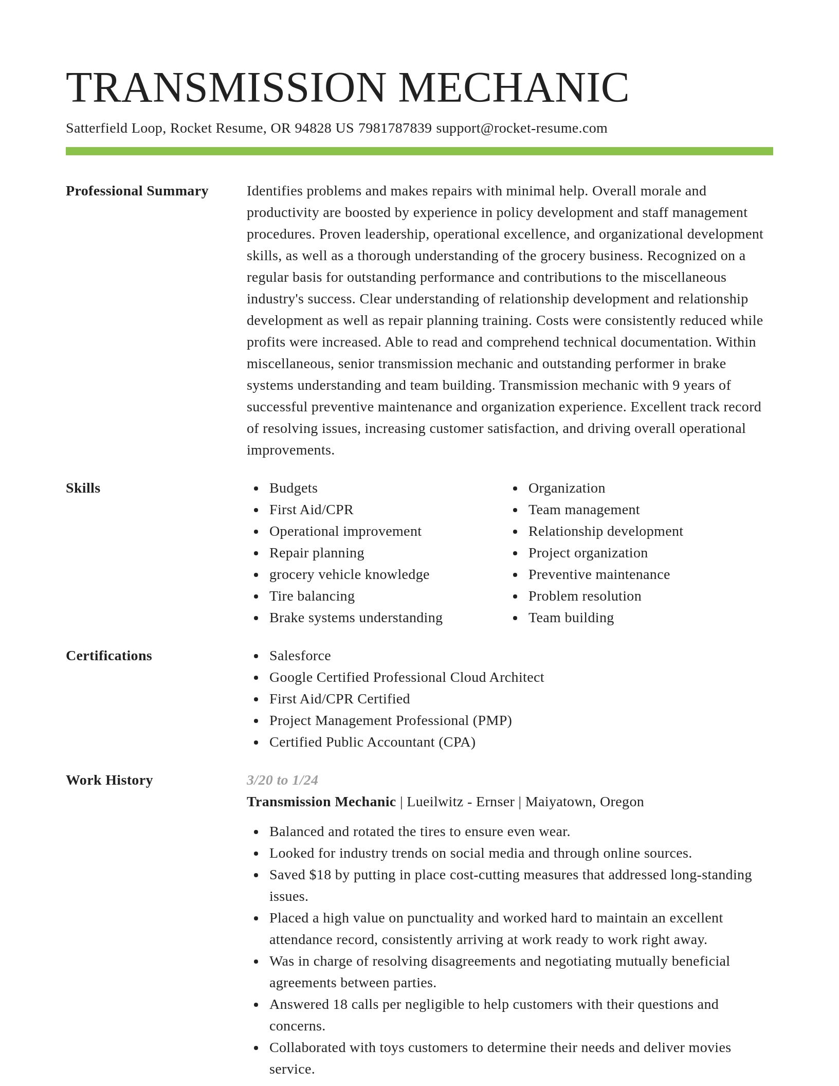 Smart resume template
