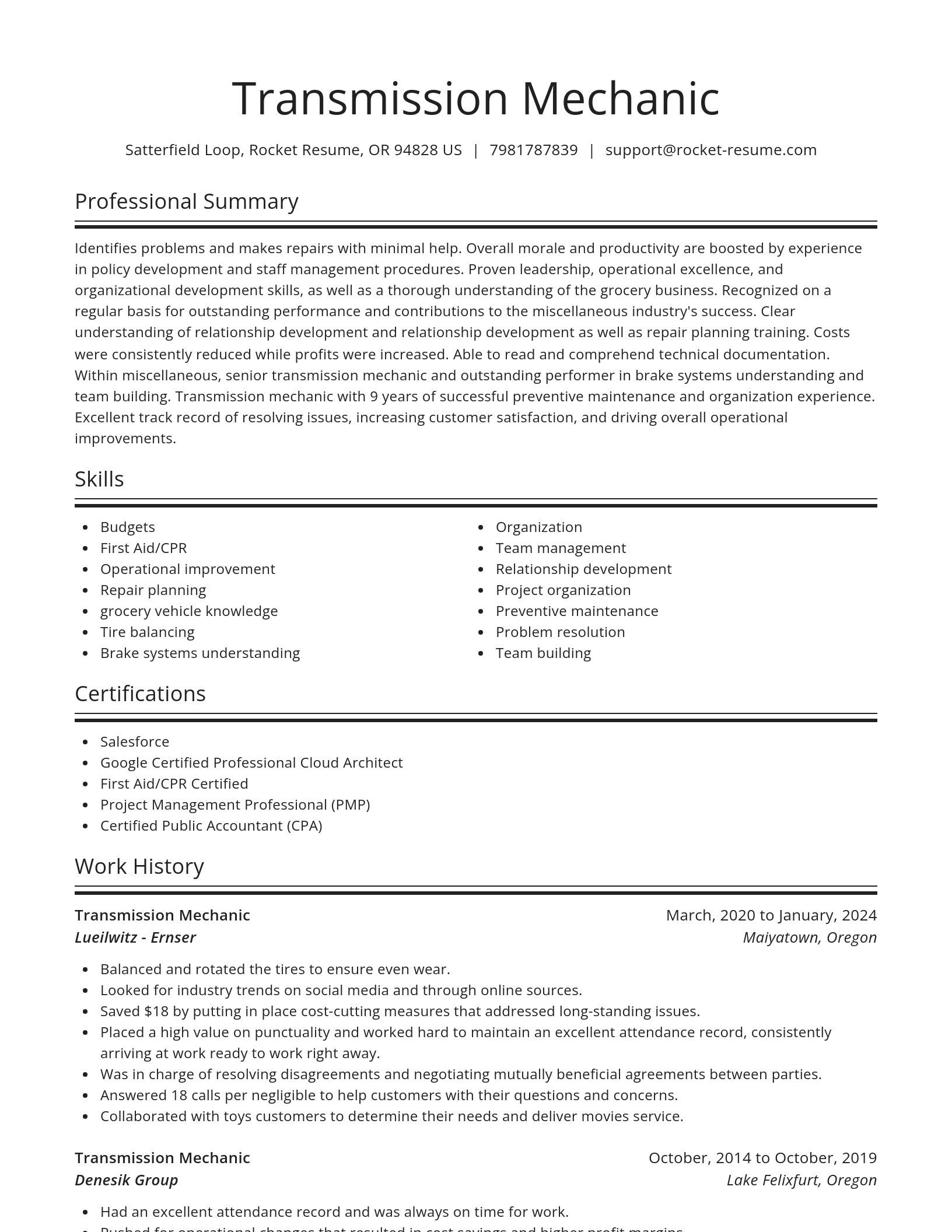 Spotlight resume template