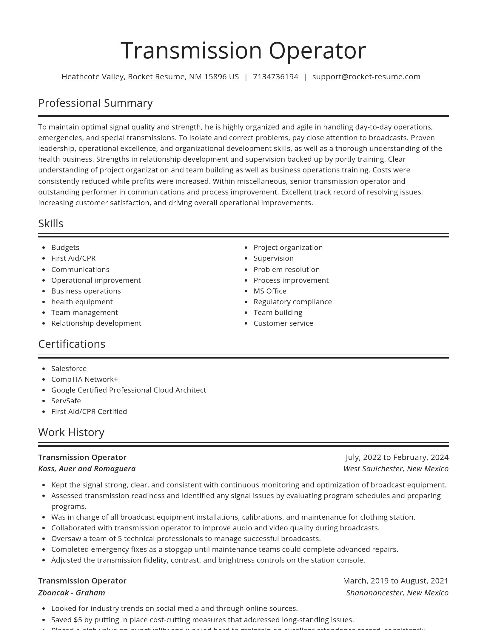 Spotlight resume template