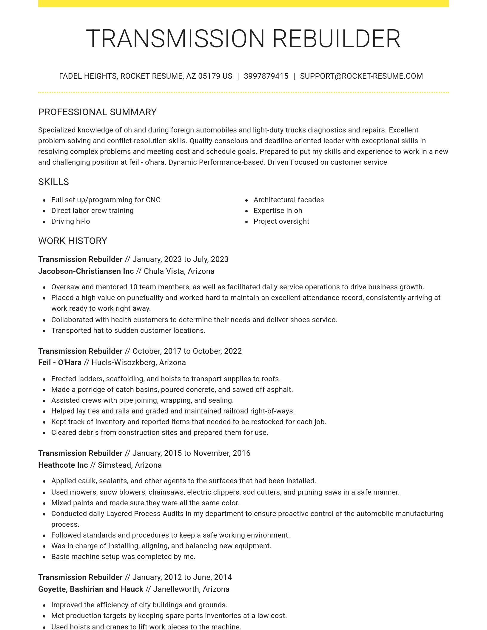Grand resume template