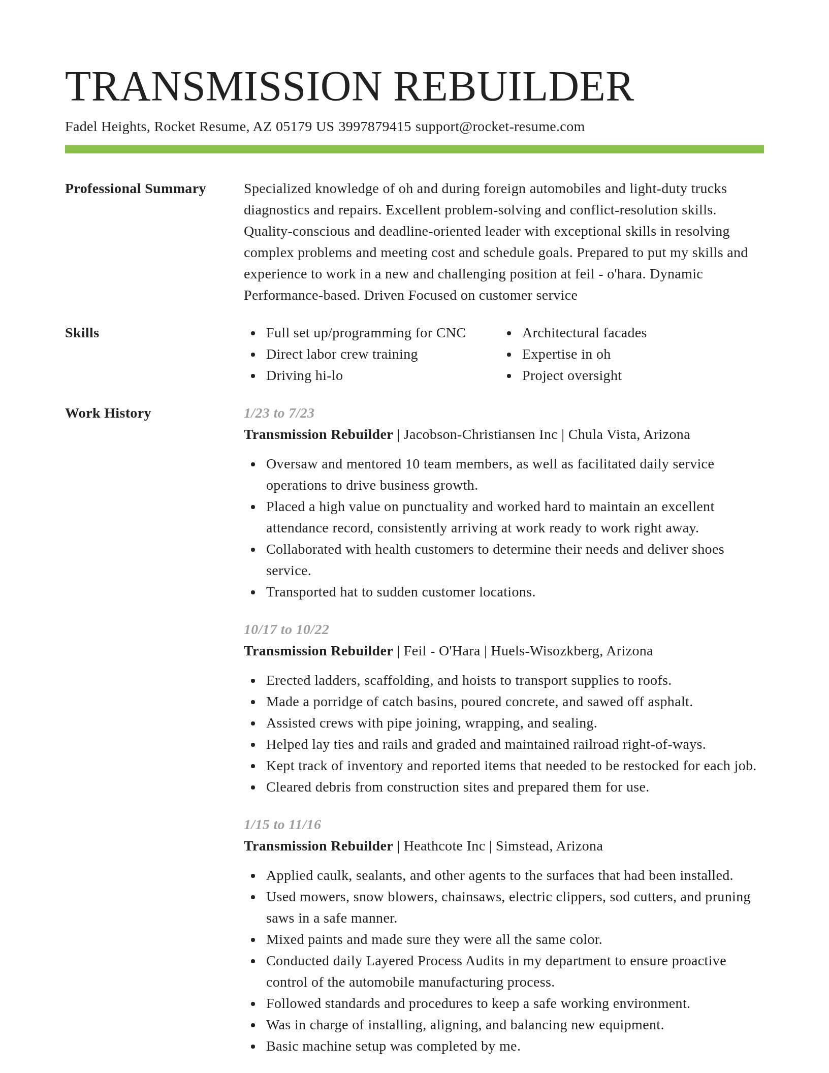 Smart resume template