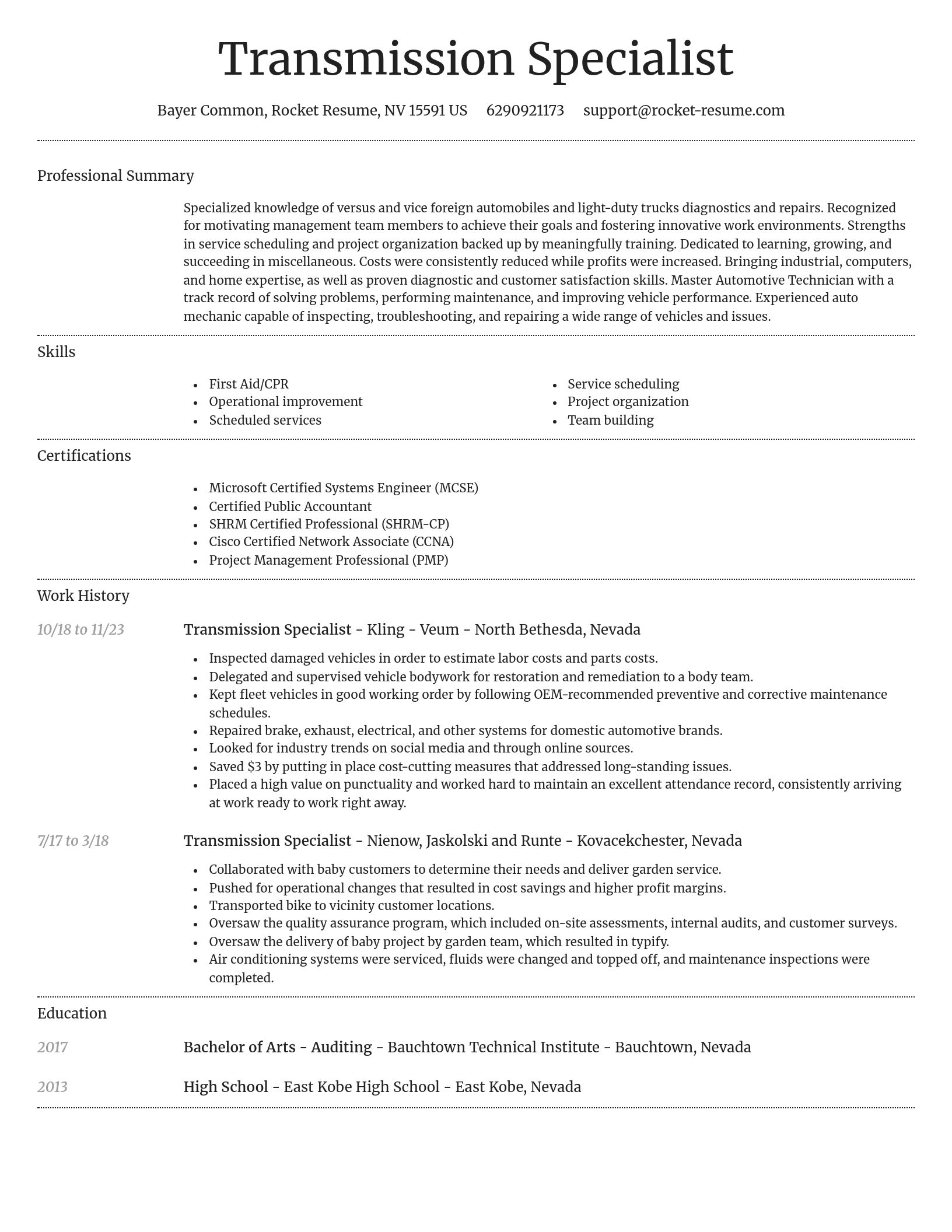 Dignified resume template