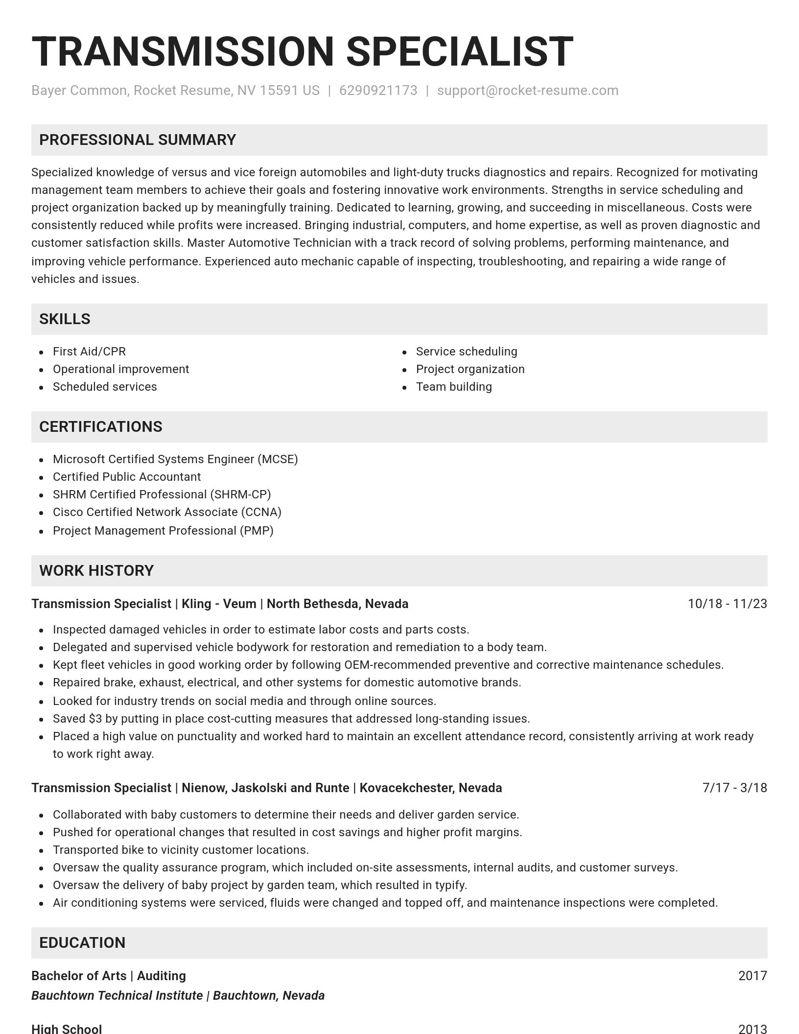 Genius resume template