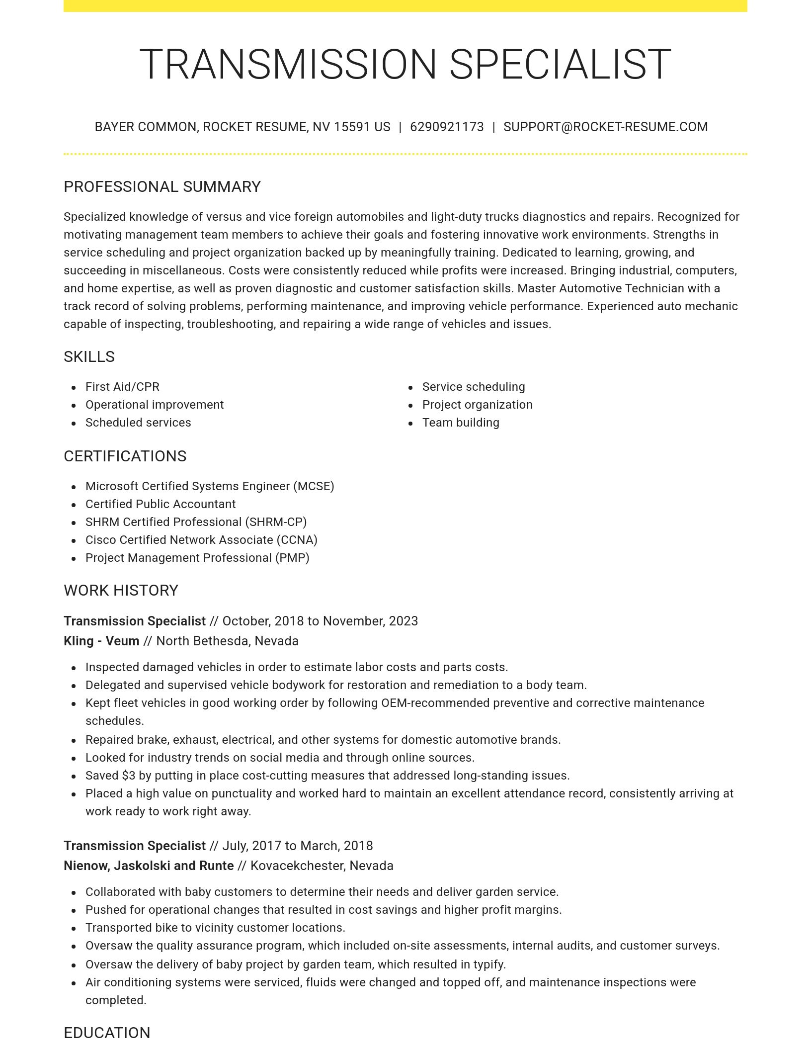 Grand resume template