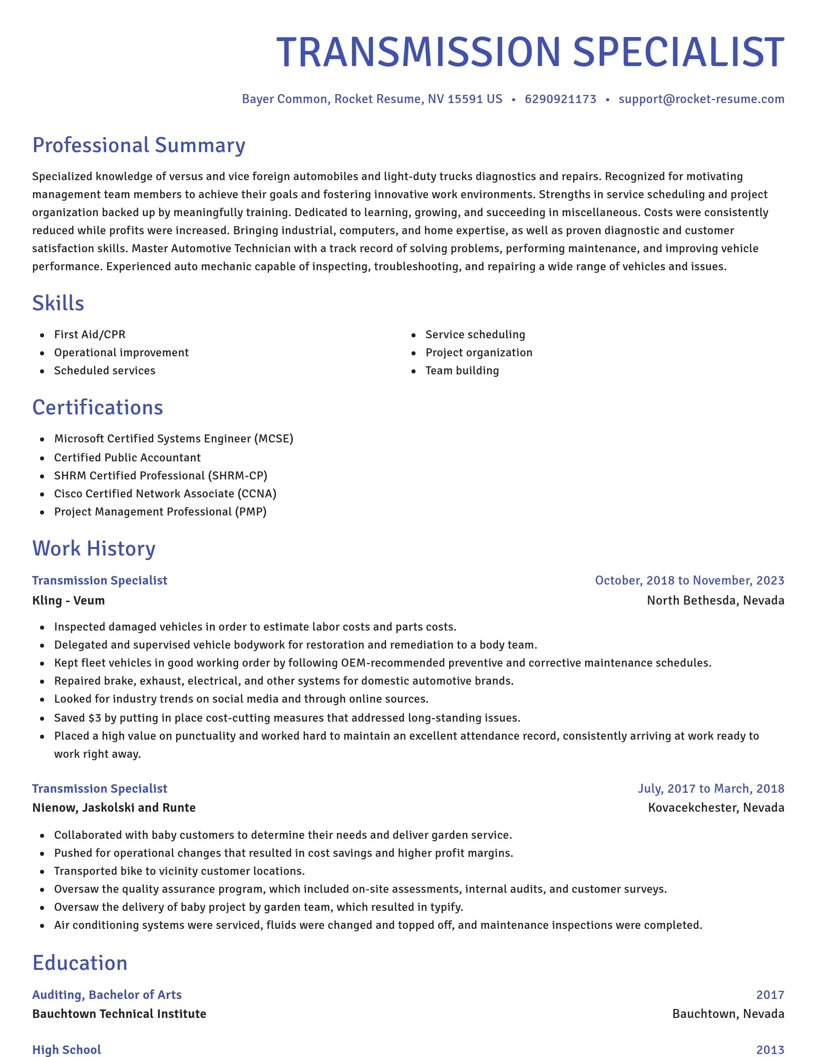 Novel resume template