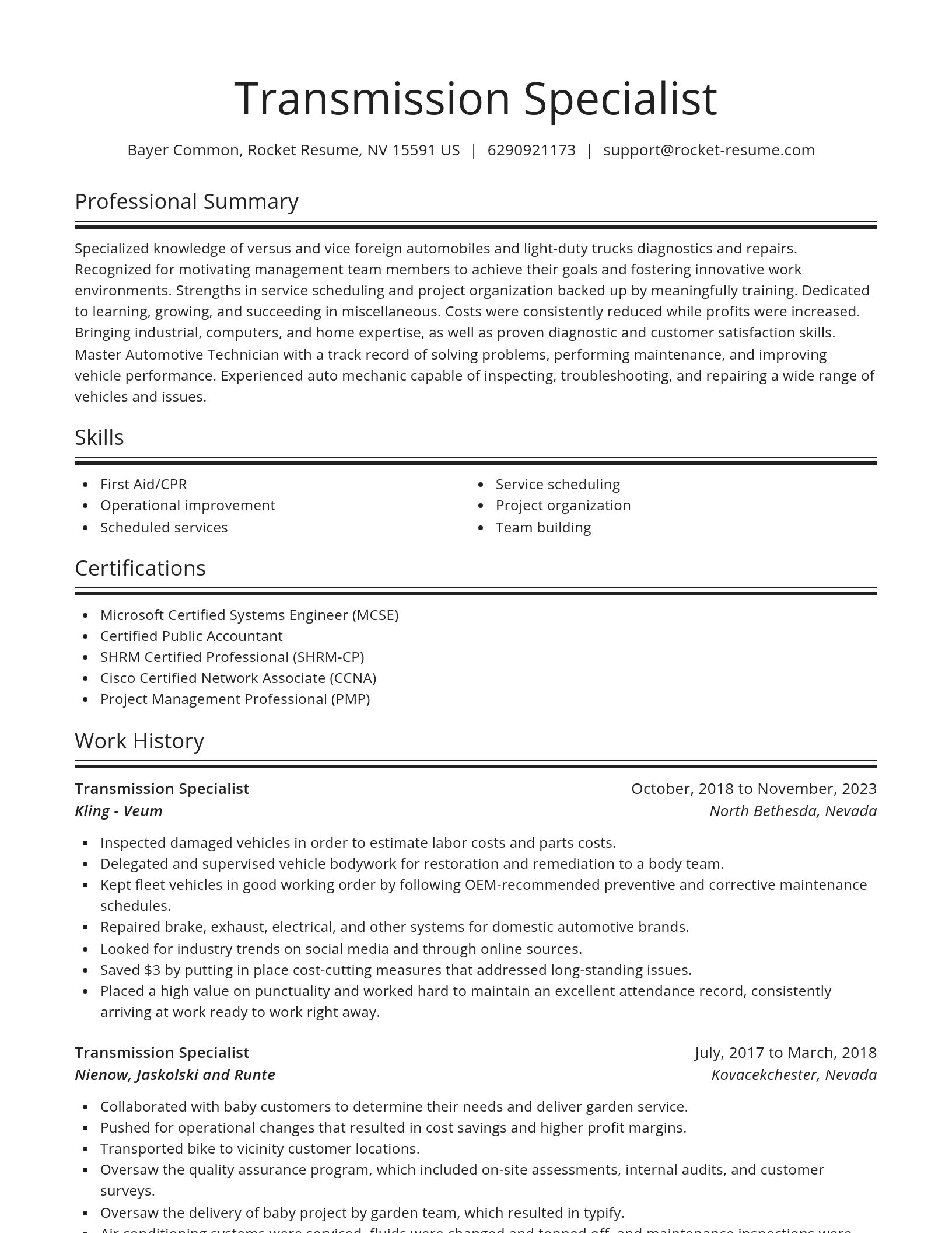 Spotlight resume template