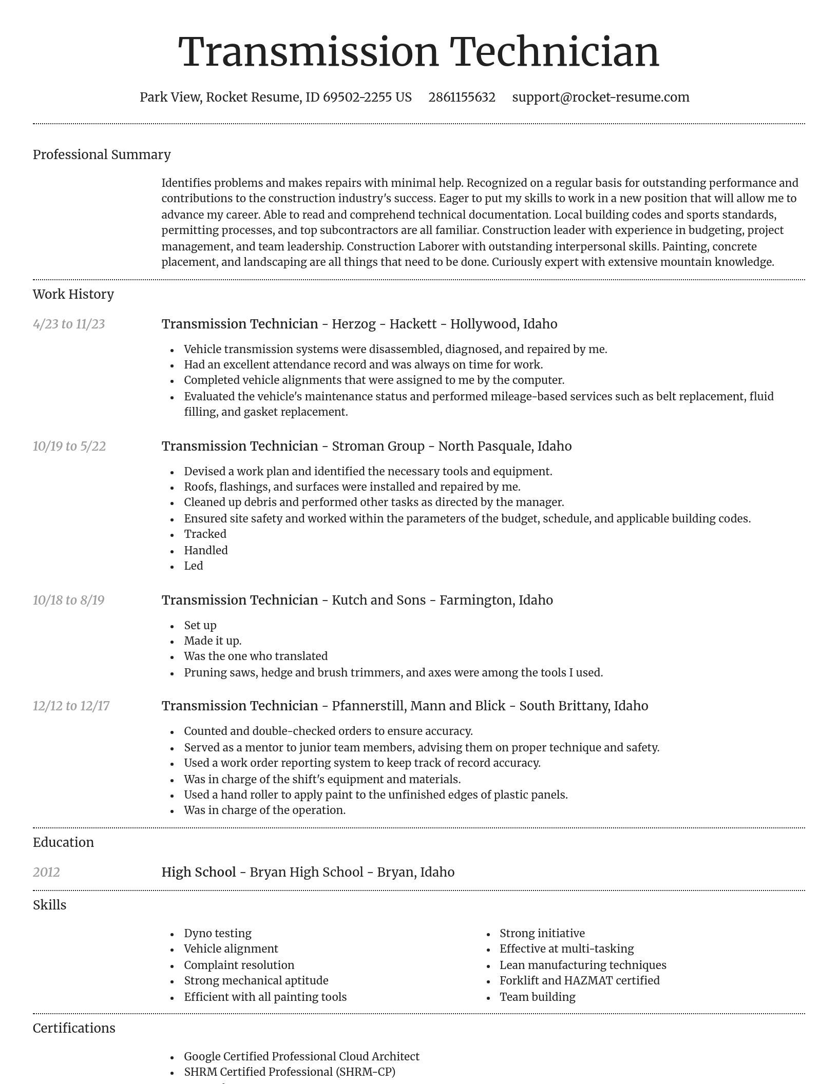 Dignified resume template