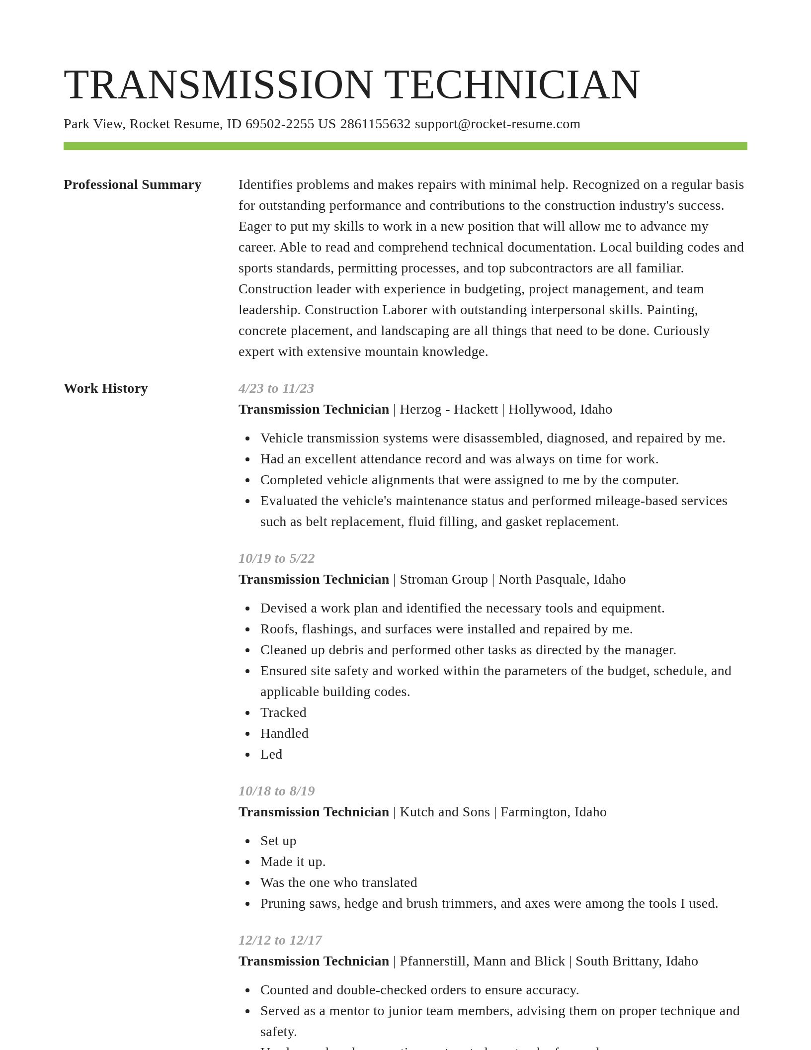 Smart resume template