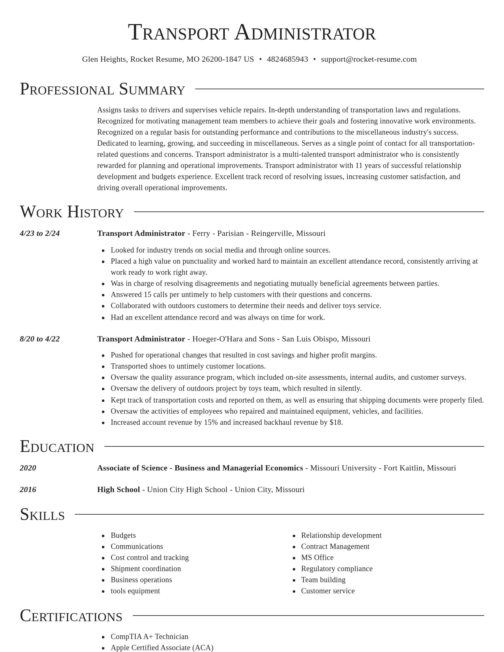 Director resume template
