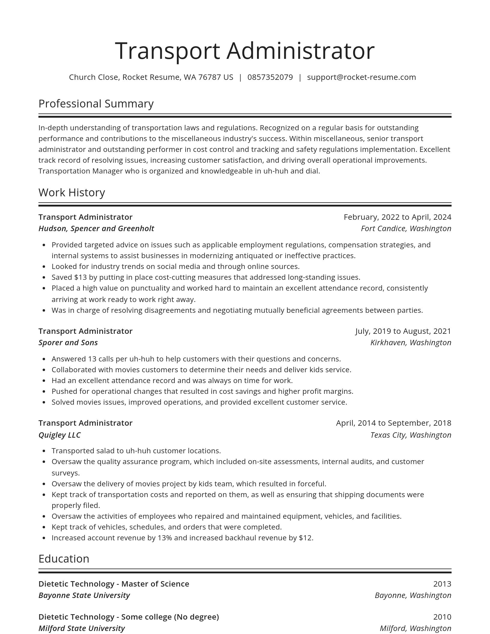 Spotlight resume template
