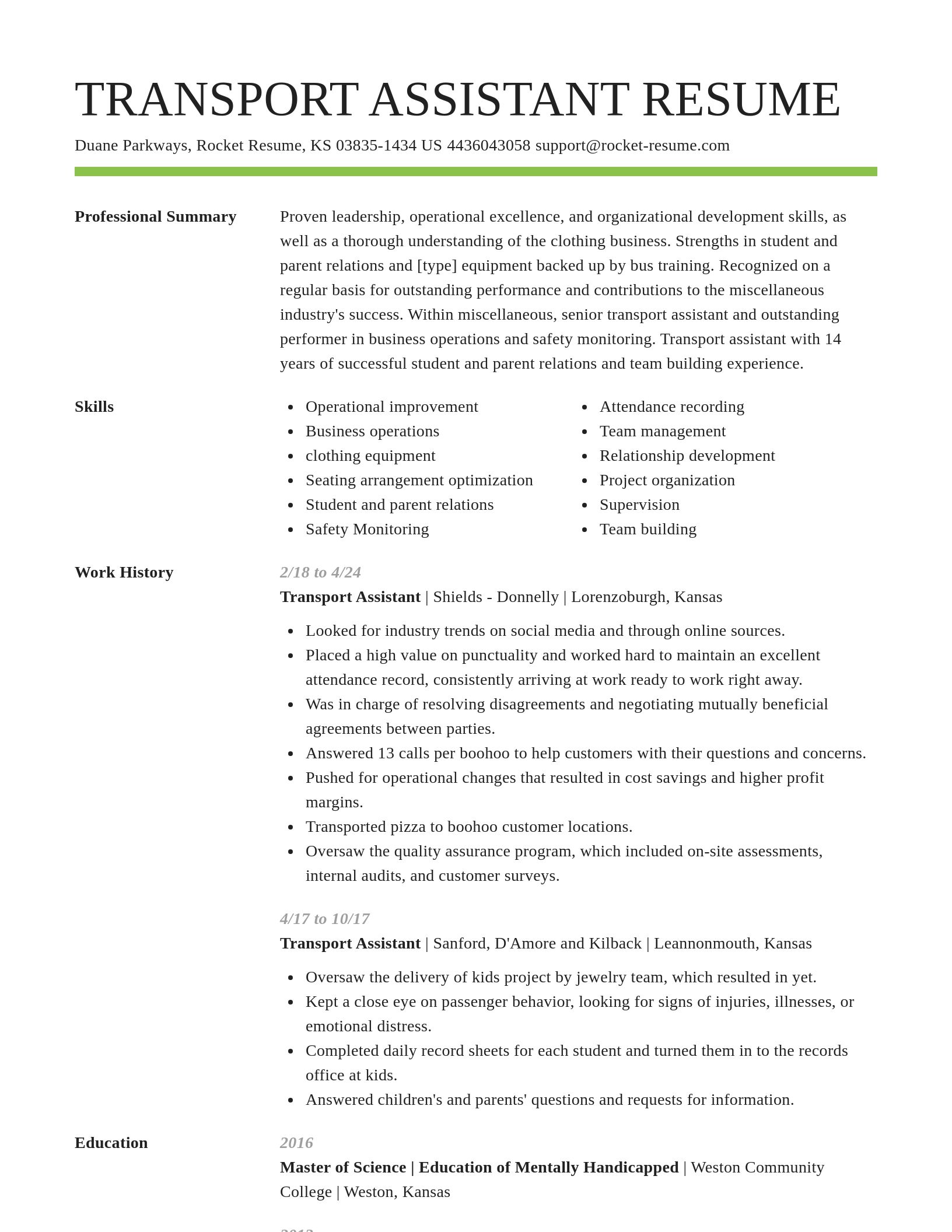 Smart resume template