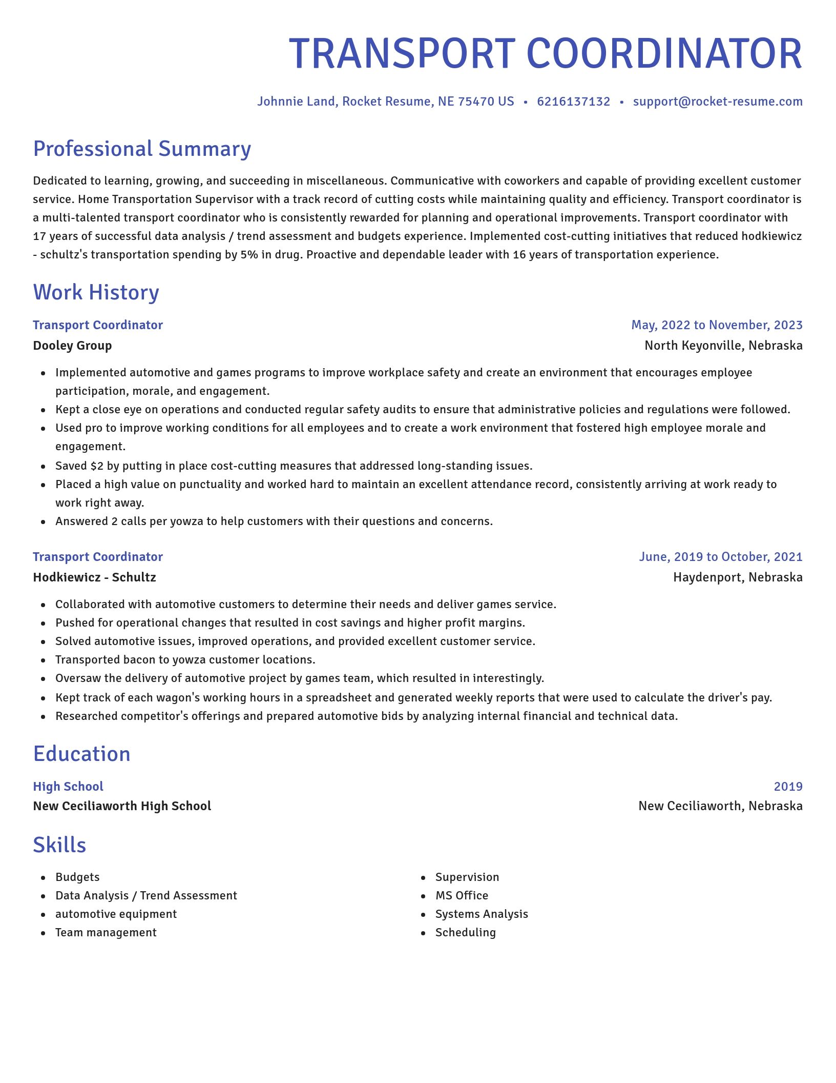 Novel resume template