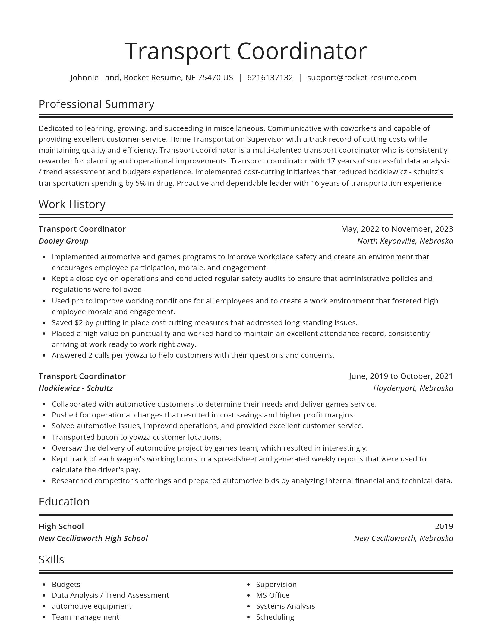 Spotlight resume template