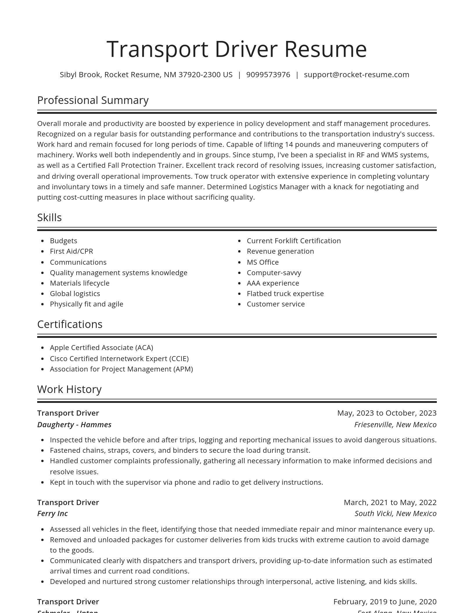 Spotlight resume template
