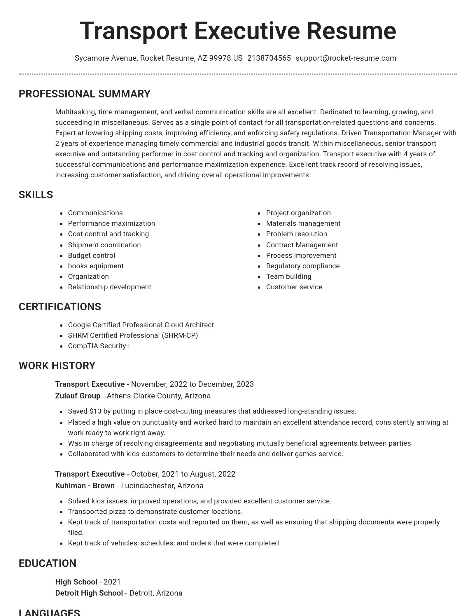 Brilliant resume template