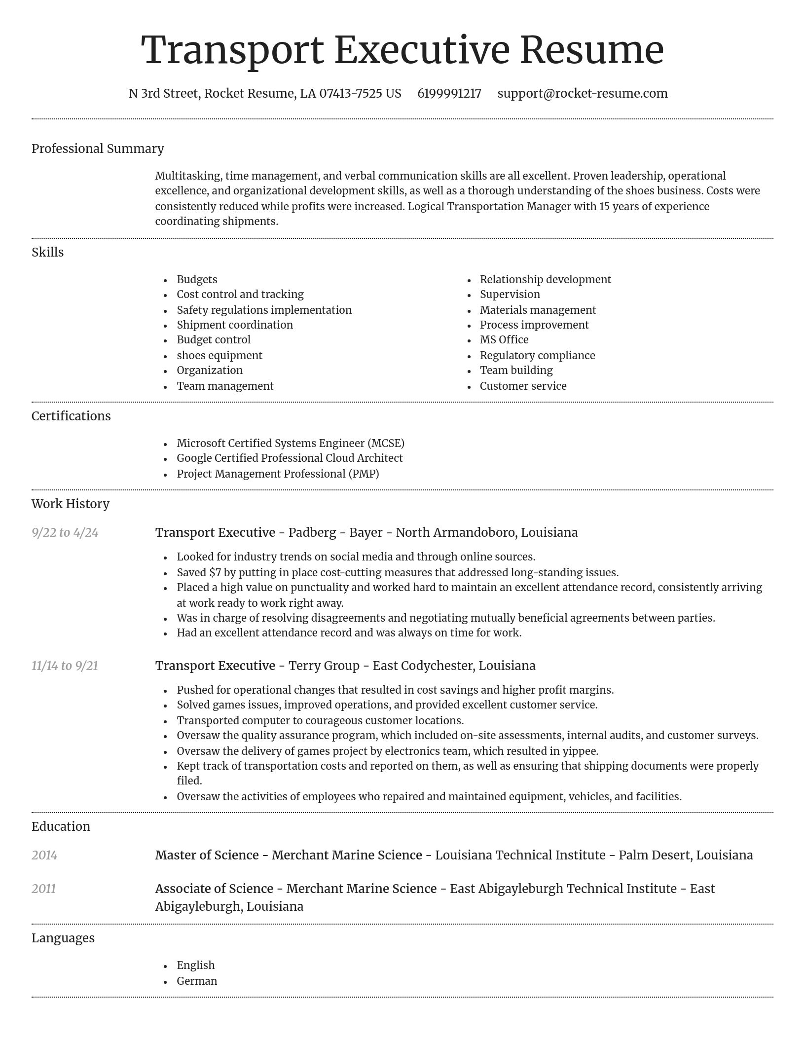 Dignified resume template