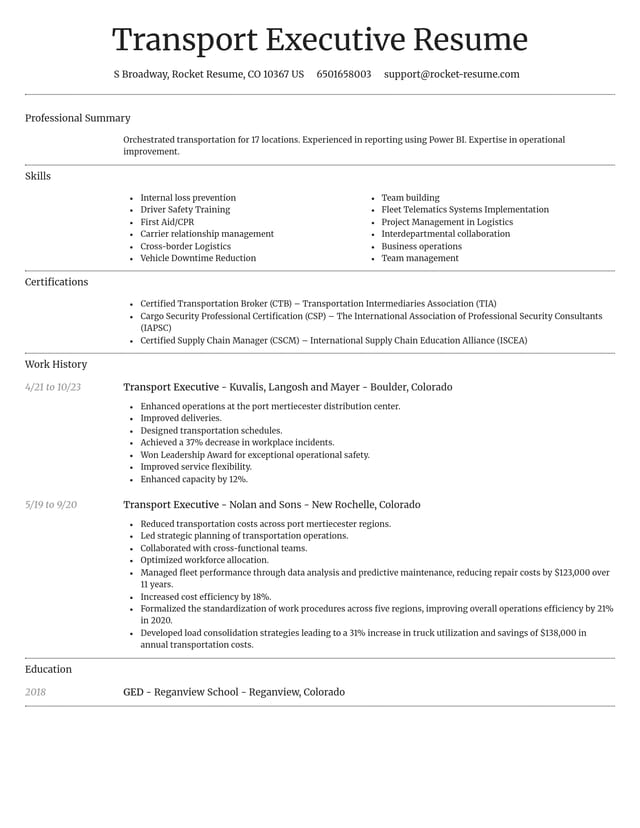 Dignified resume template