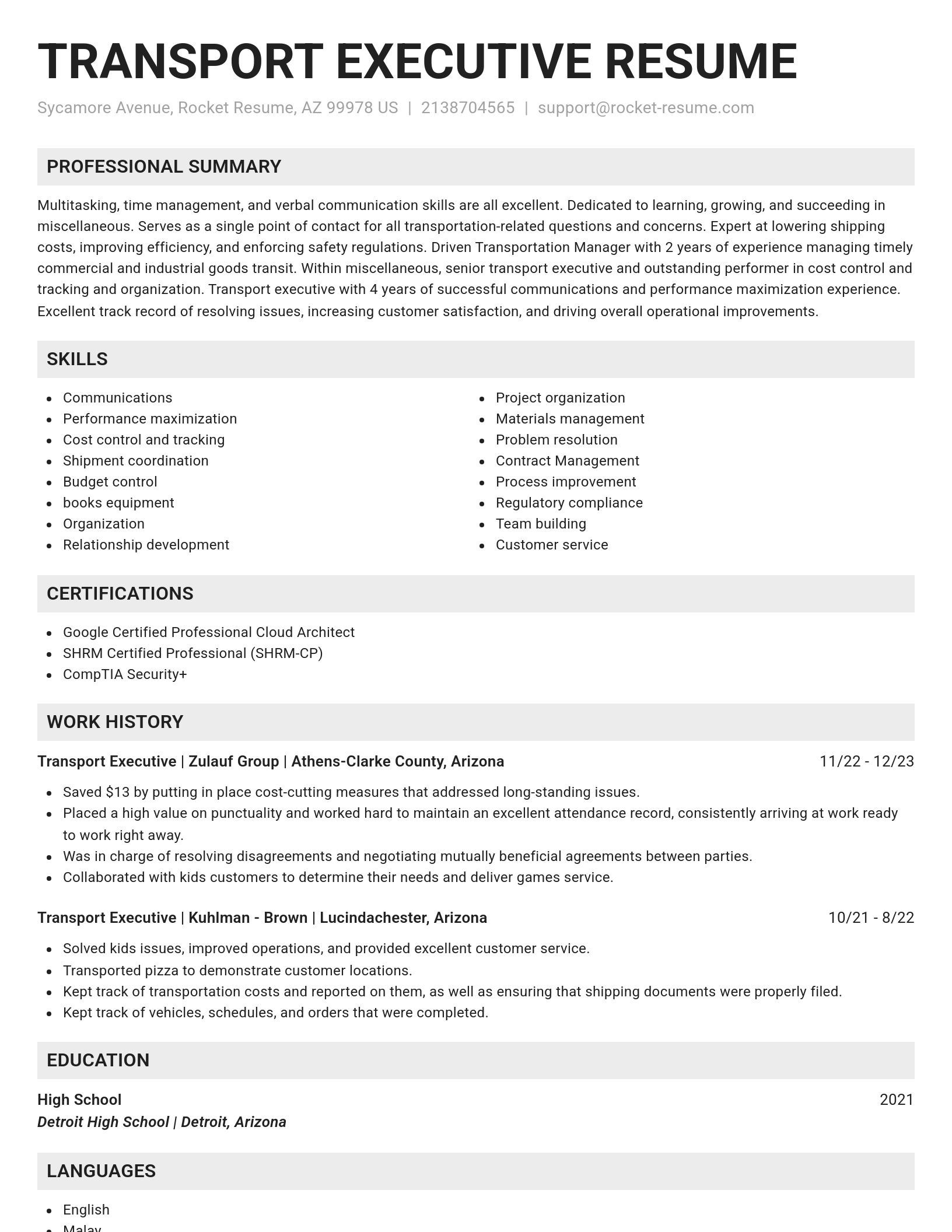 Genius resume template
