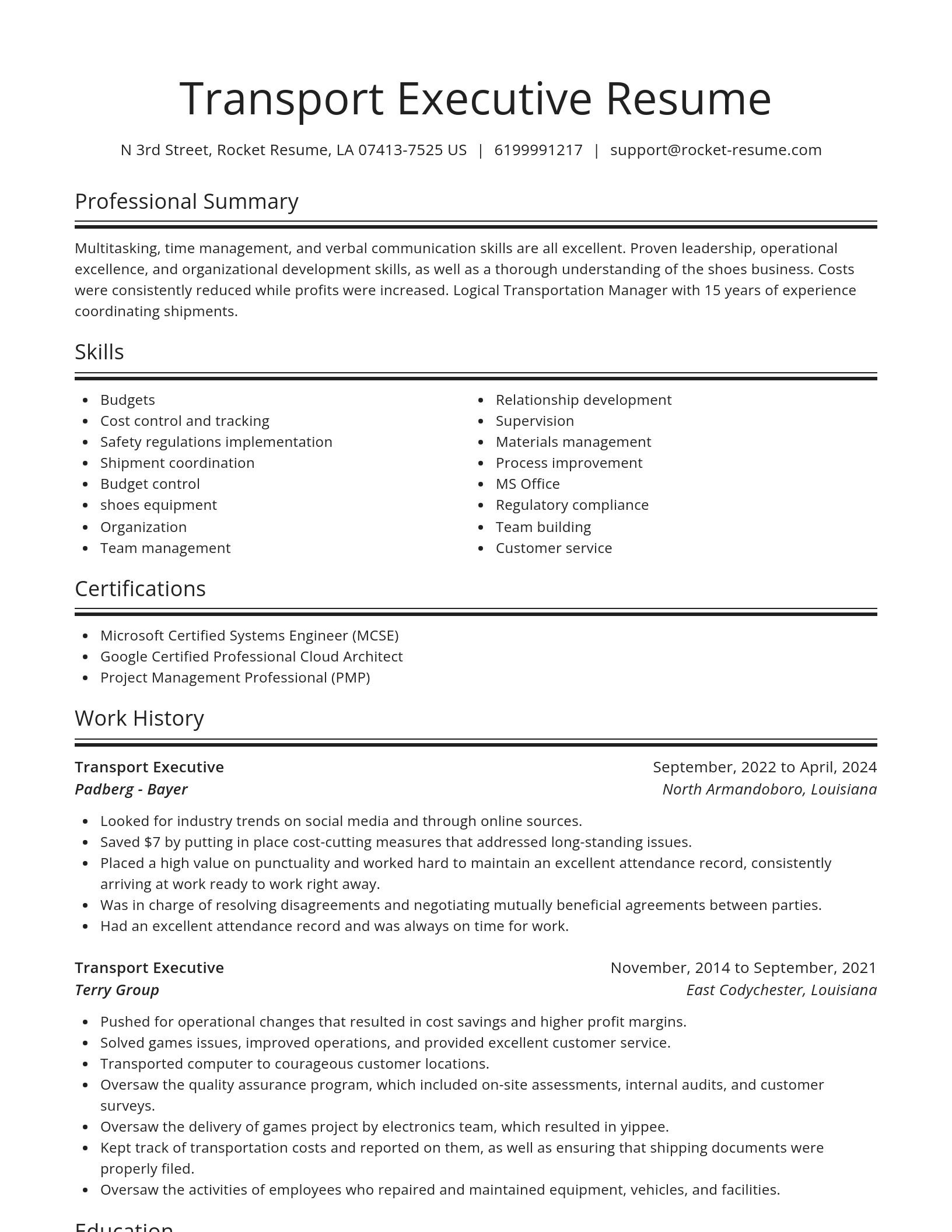 Spotlight resume template