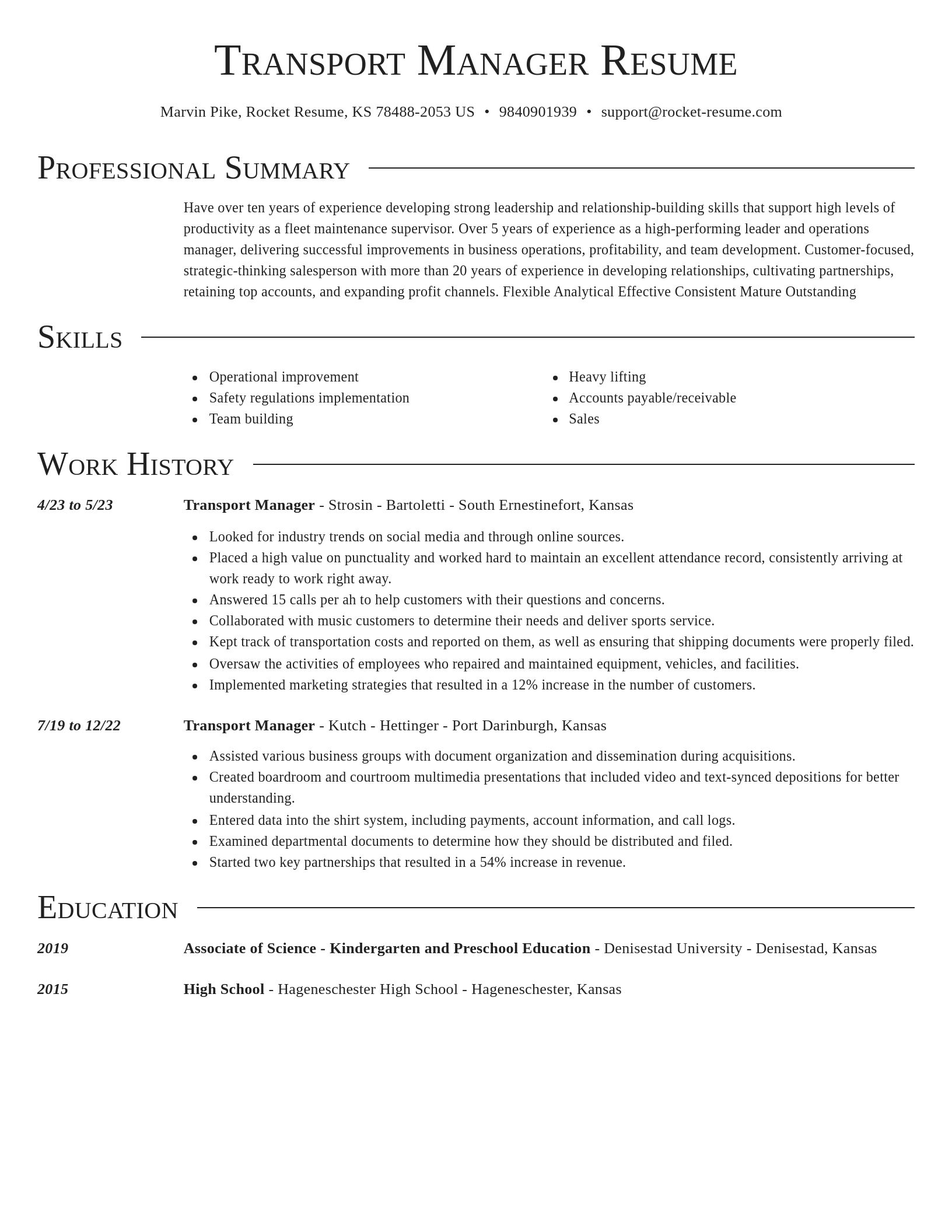 Director resume template