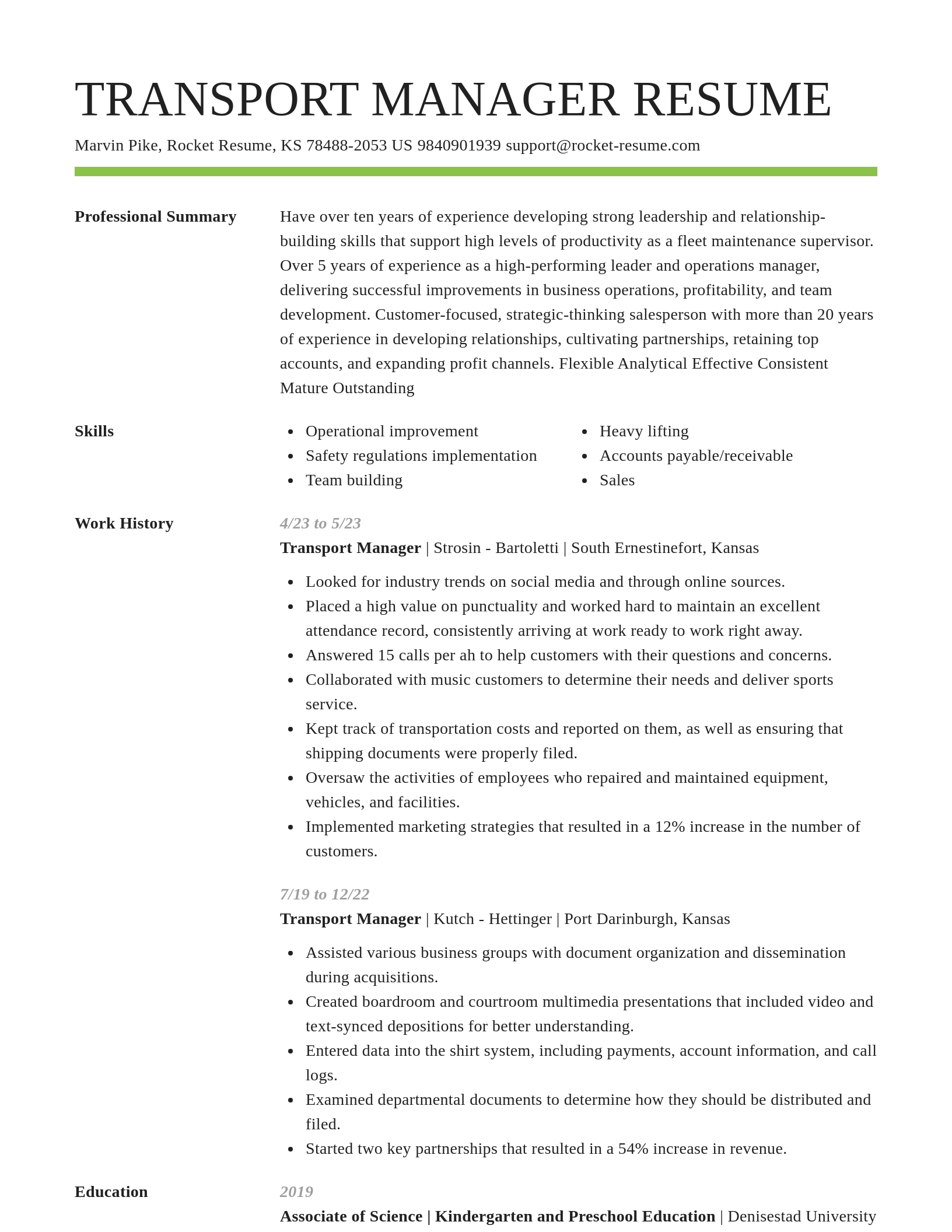 Smart resume template