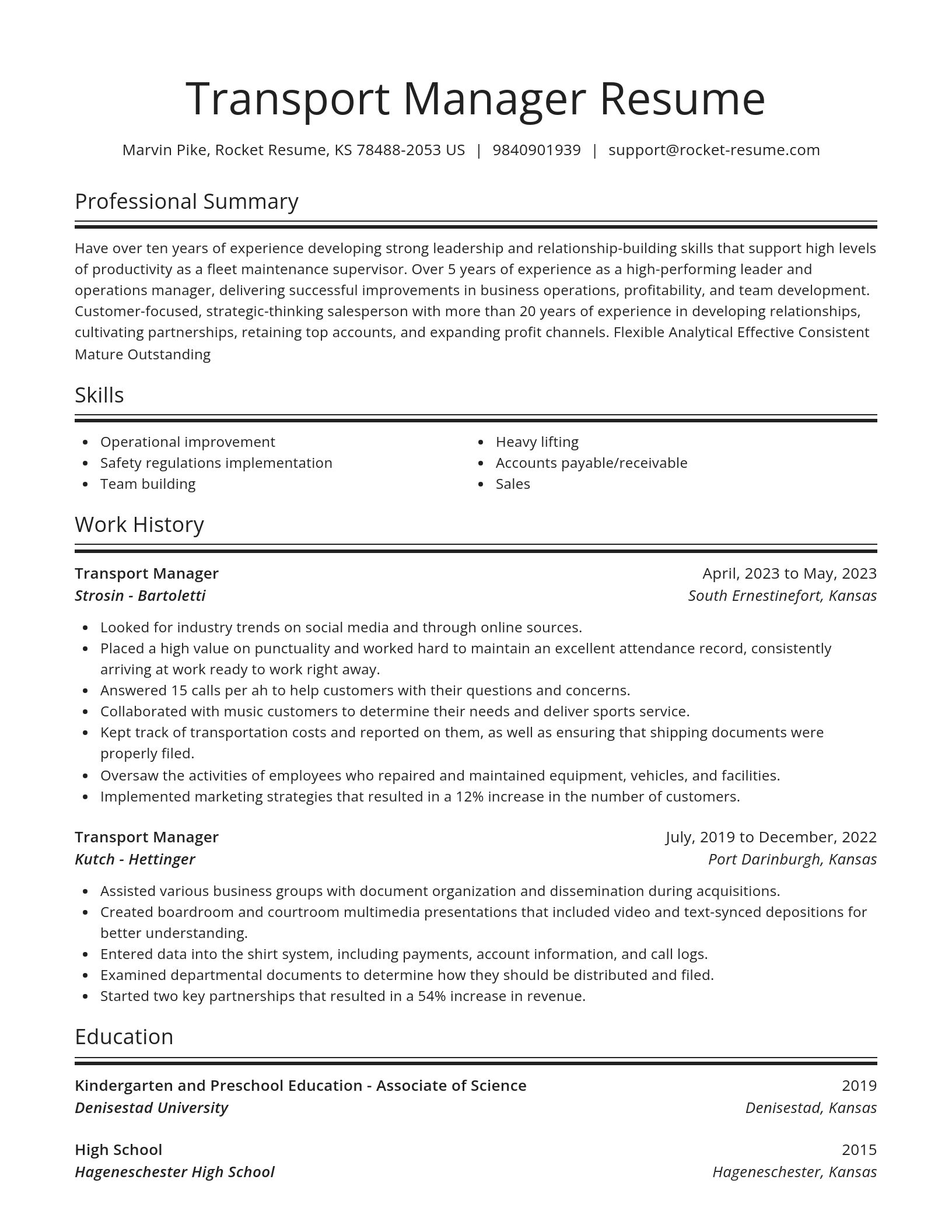 Spotlight resume template
