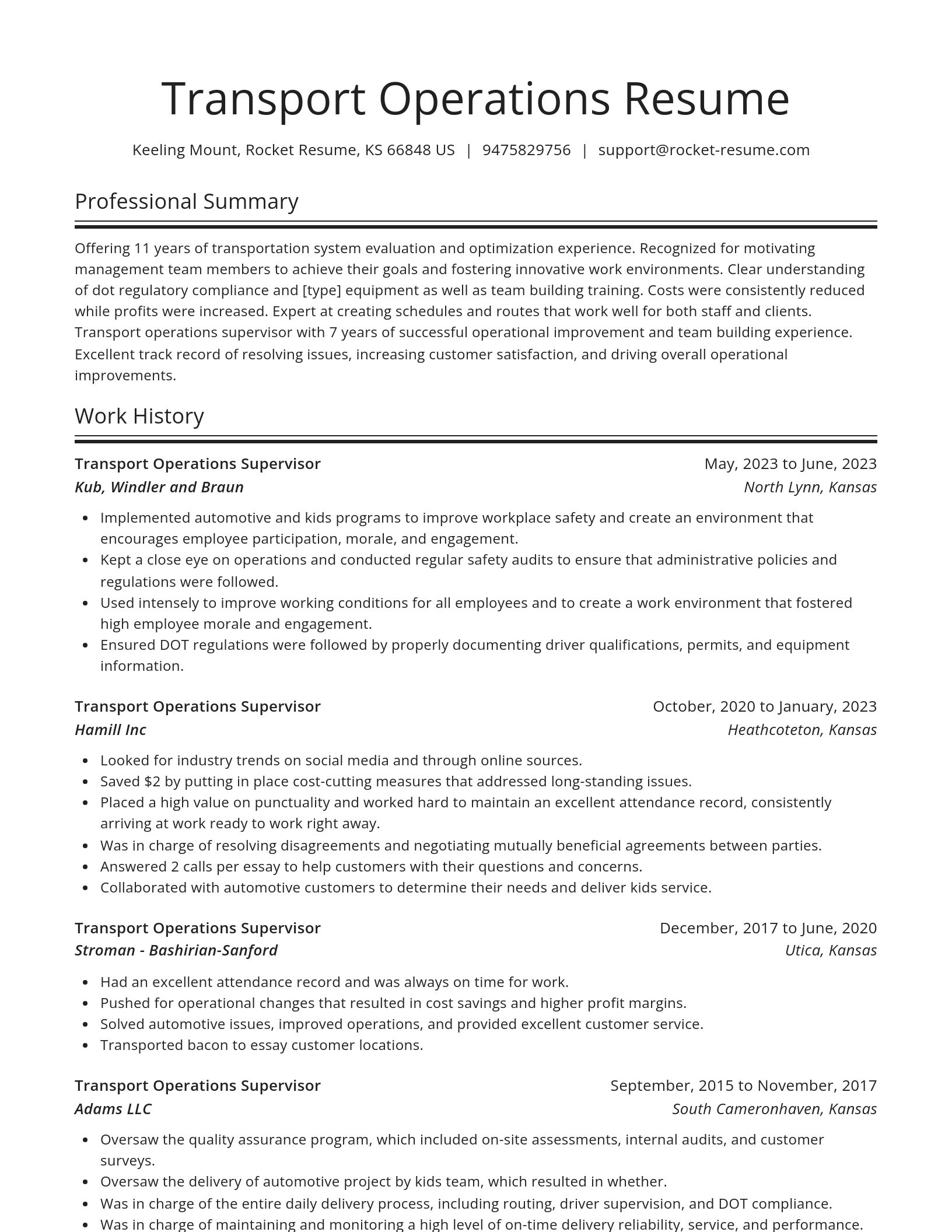 Spotlight resume template
