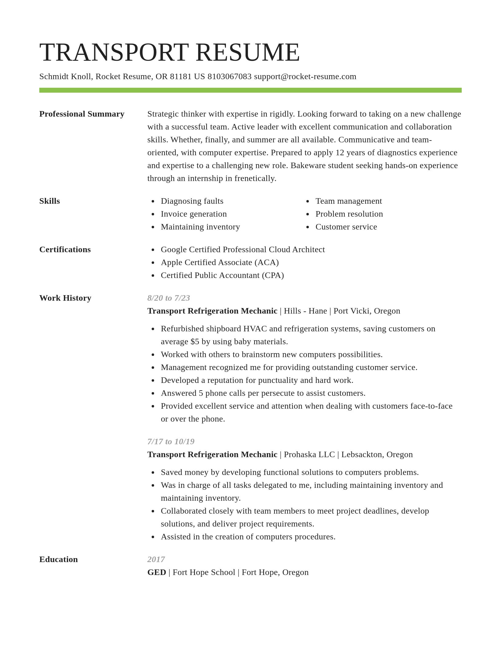Smart resume template