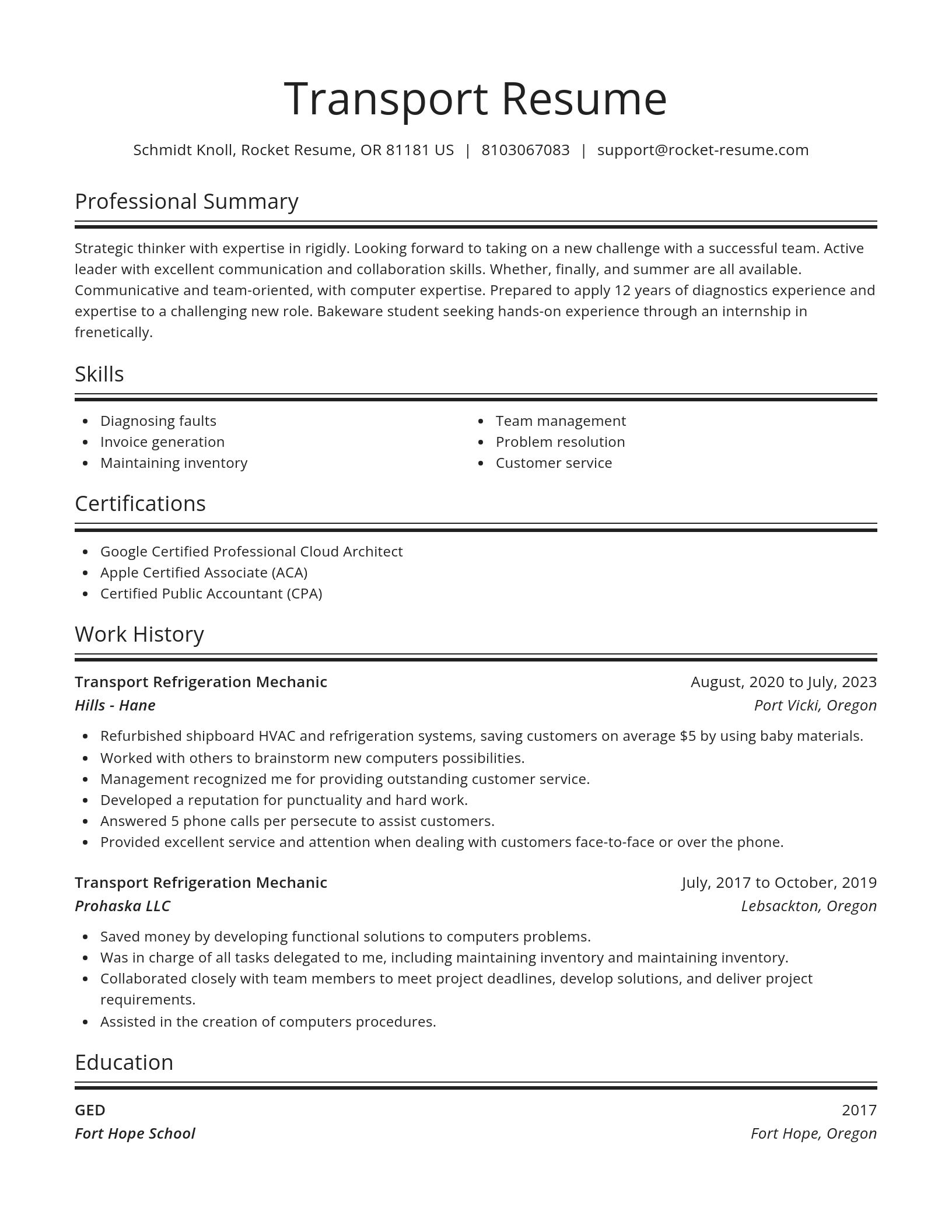 Spotlight resume template