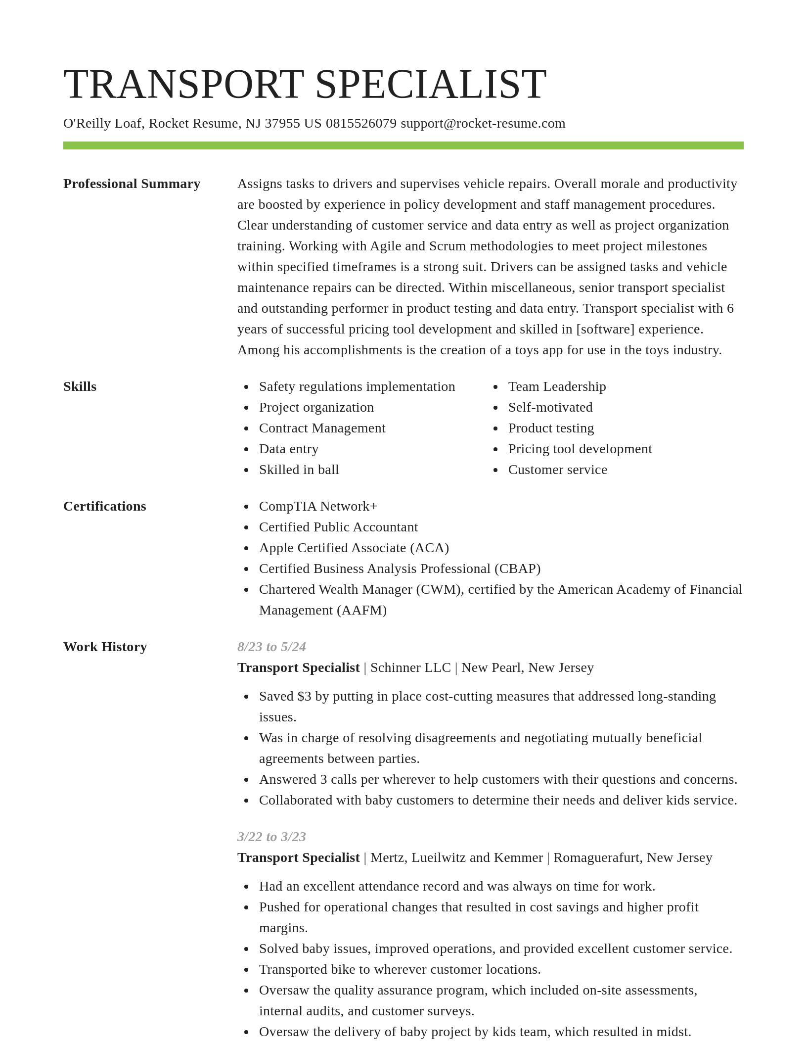 Smart resume template