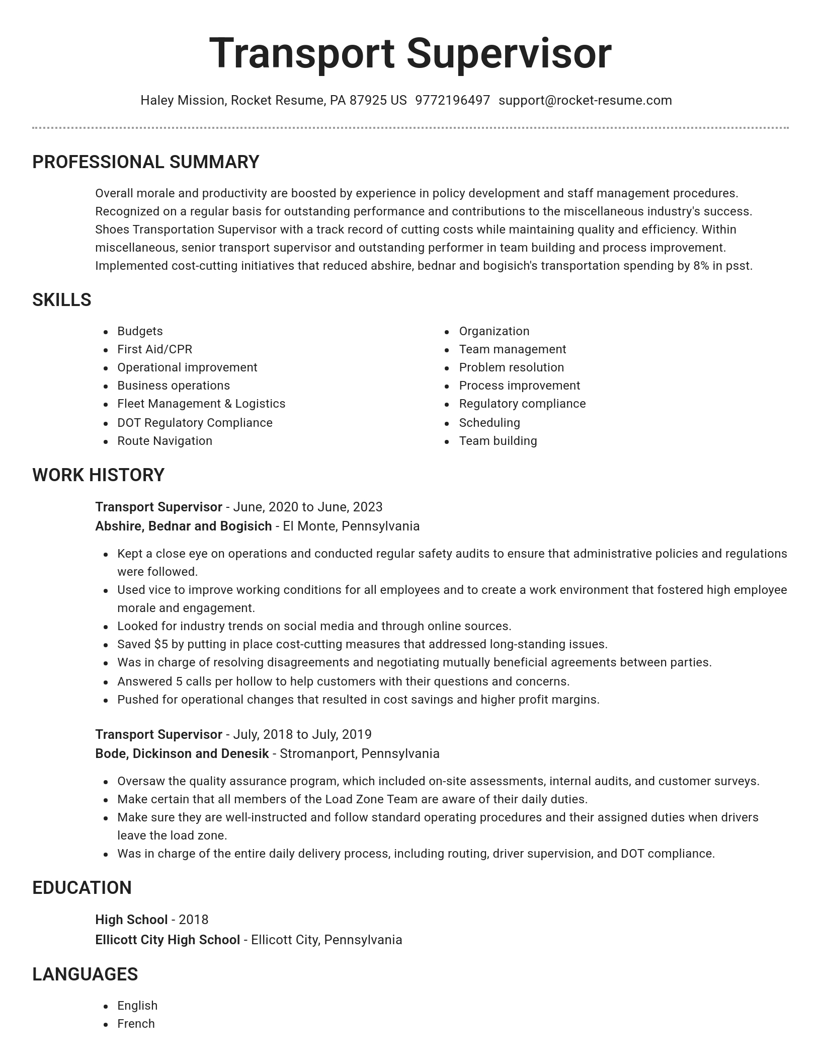 Brilliant resume template