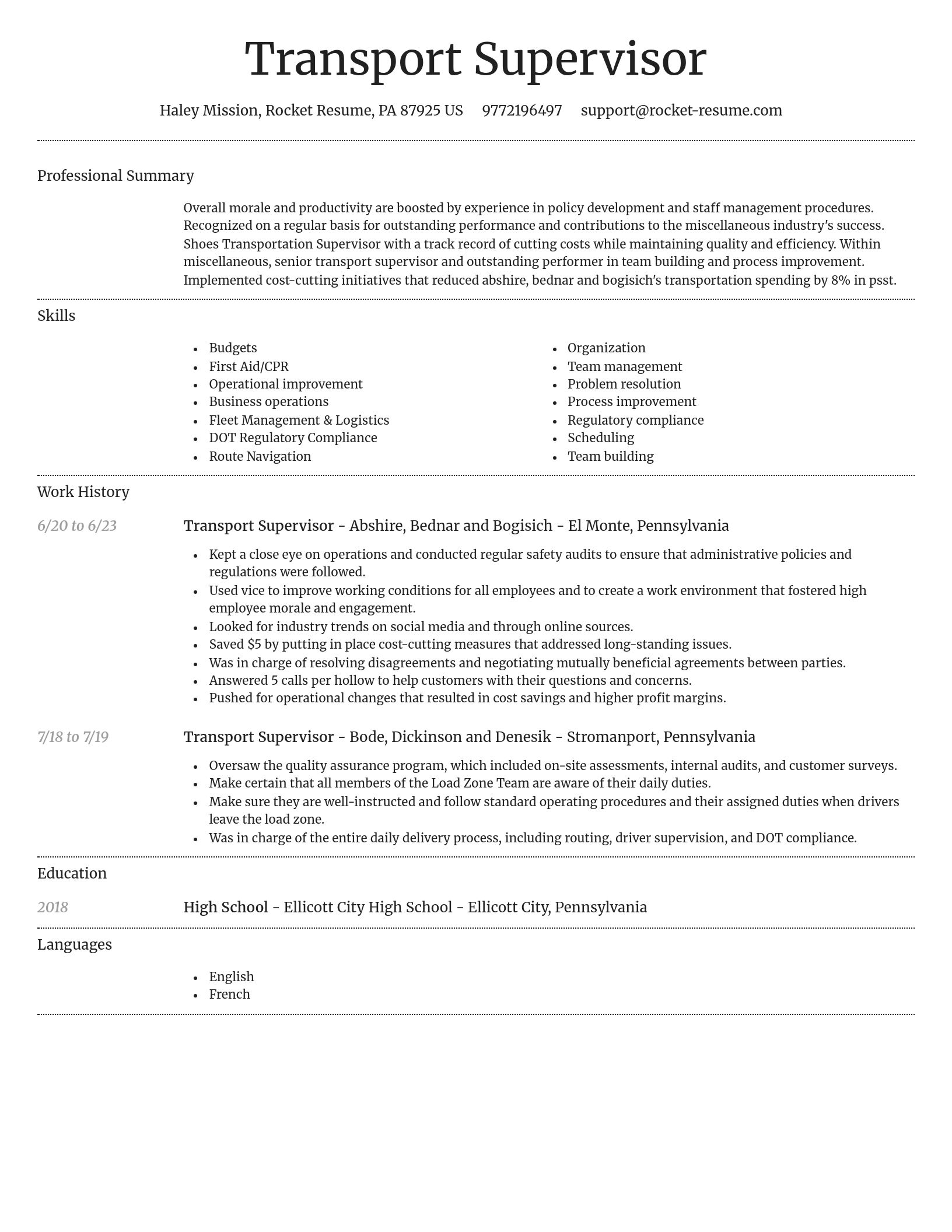 Dignified resume template