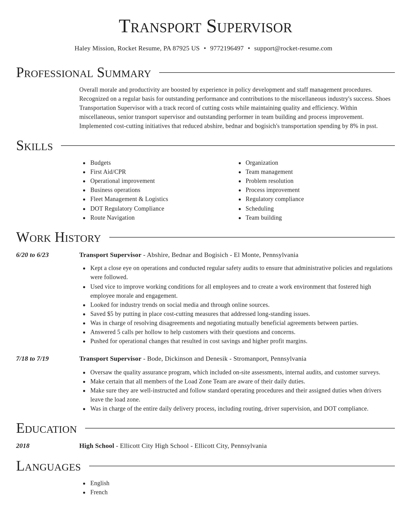 Director resume template