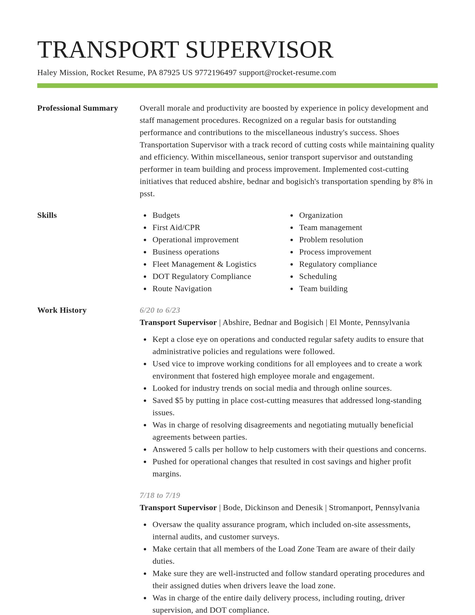 Smart resume template
