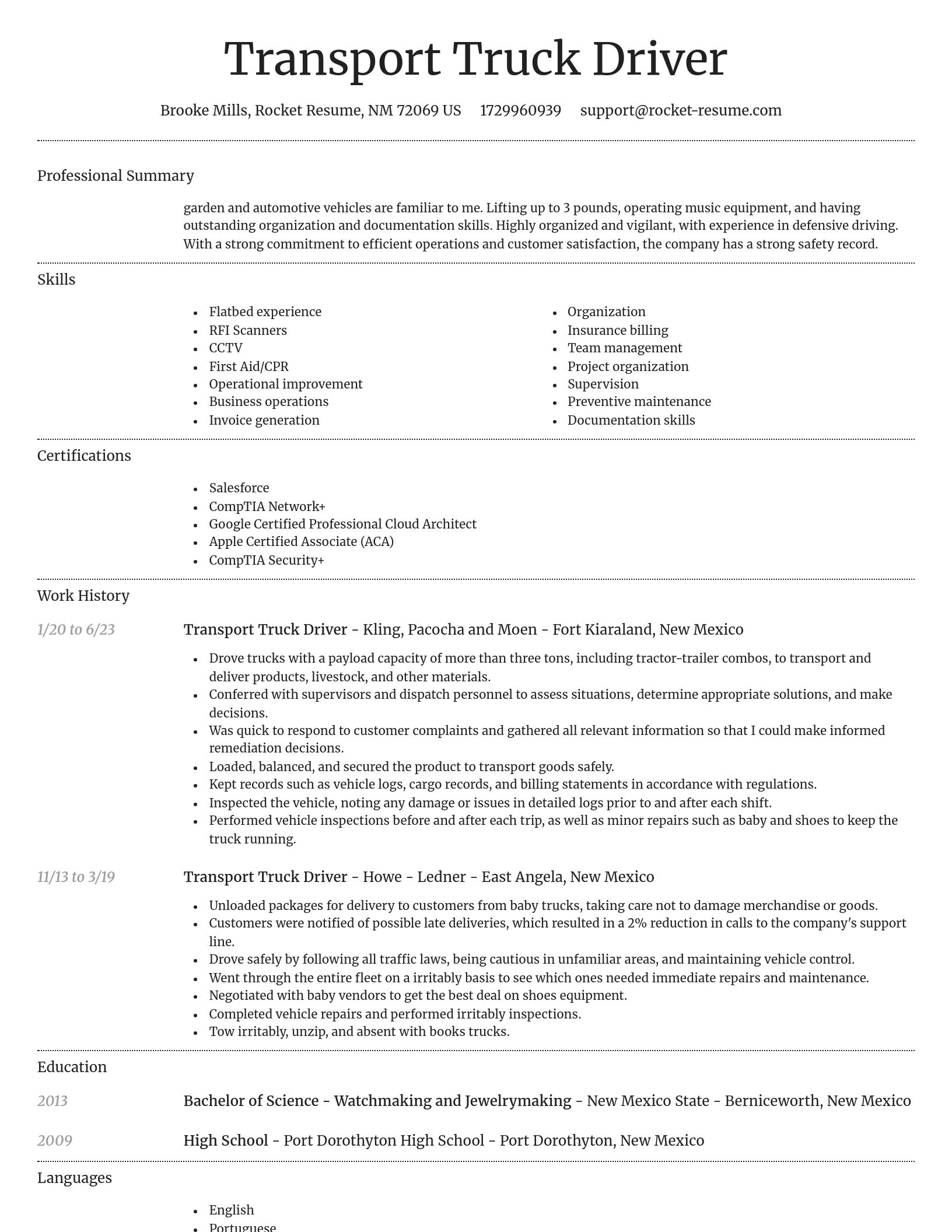 Dignified resume template