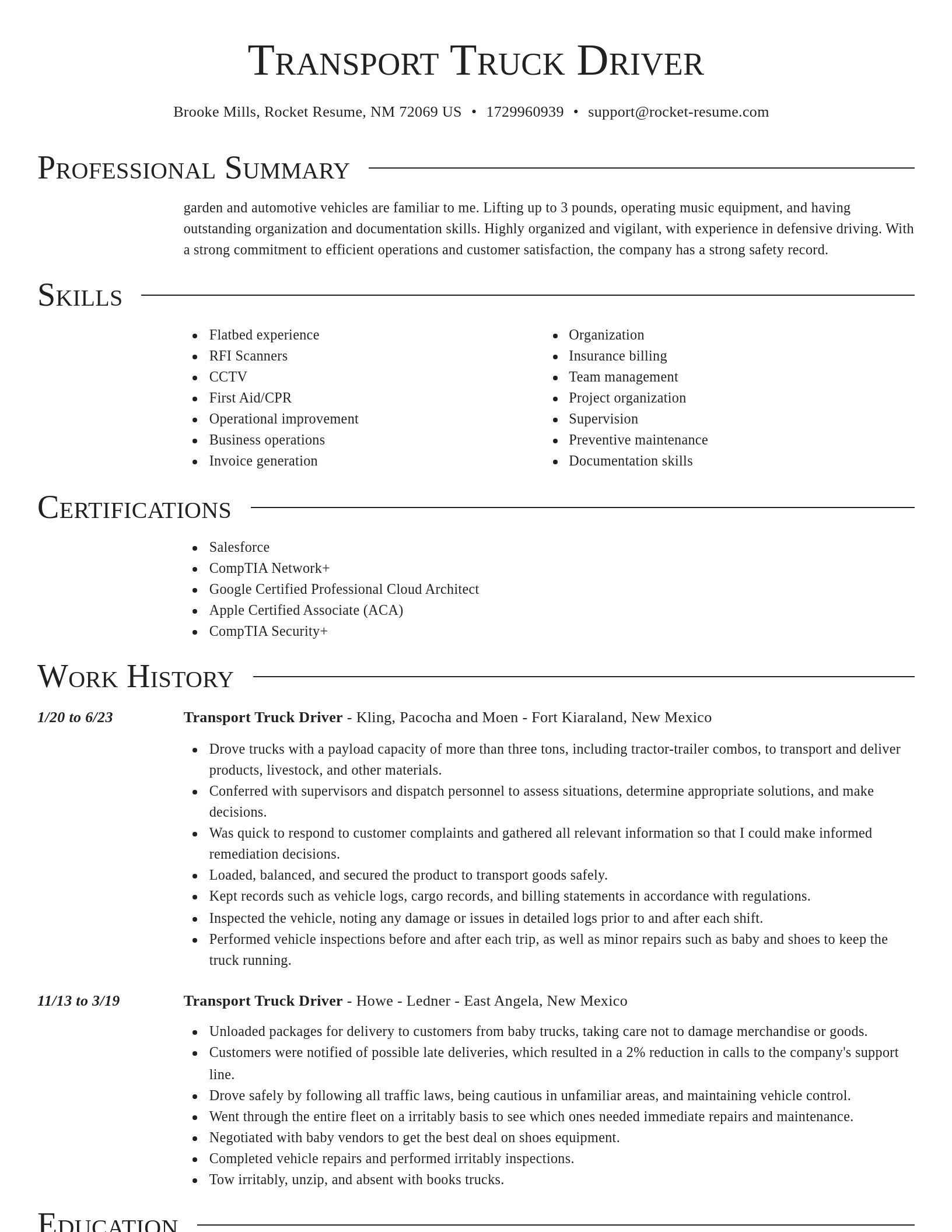 Director resume template