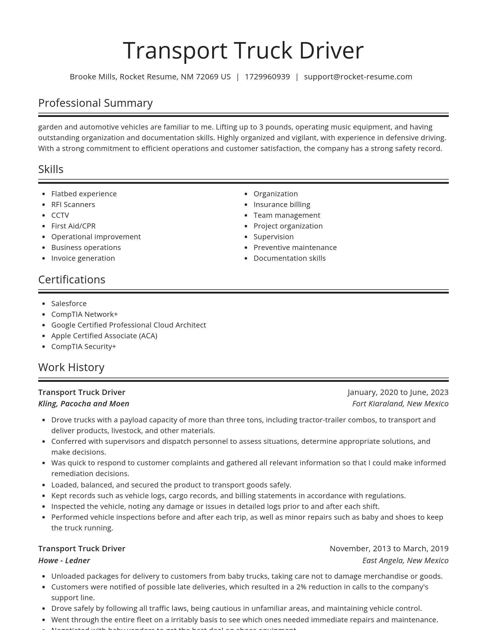 Spotlight resume template