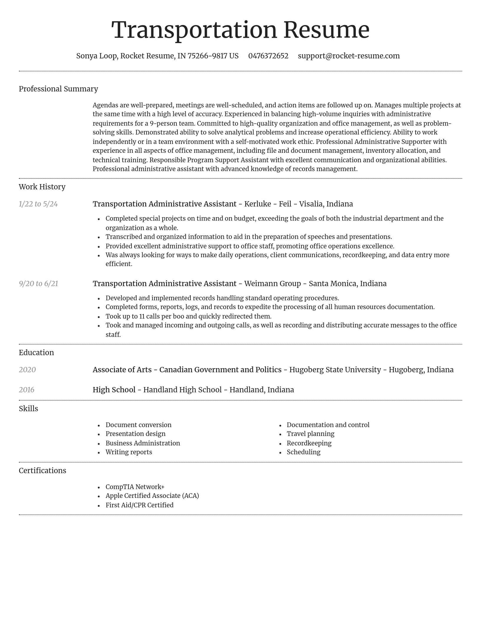Dignified resume template